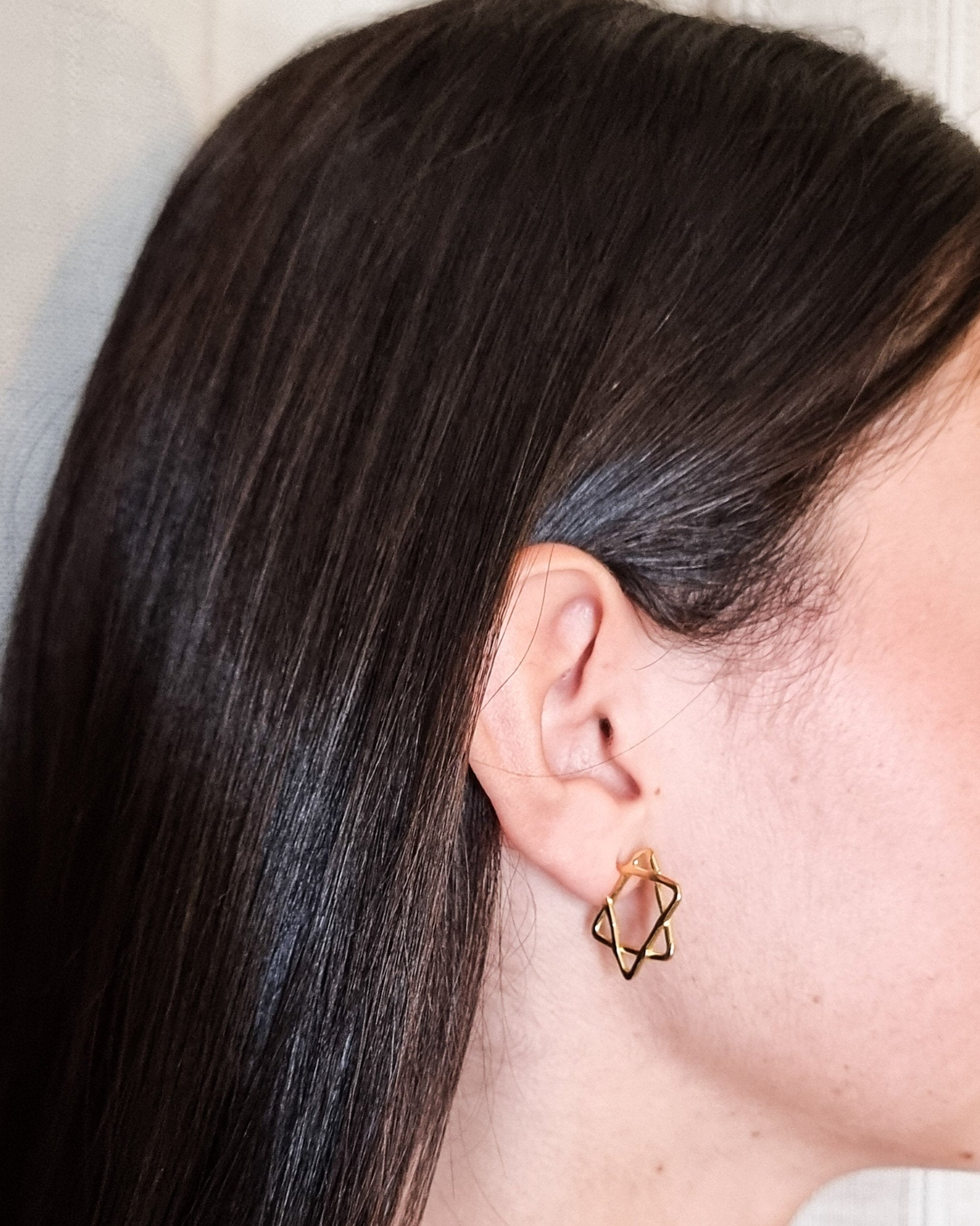 עגילי מגן דוד עבודת יד