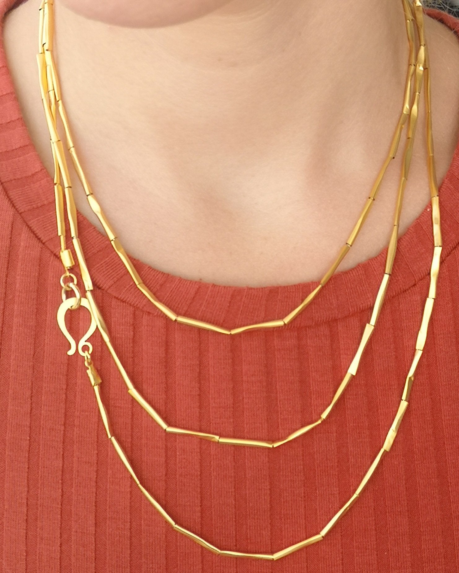 שרשרת עצמות ארוכה עבודת יד