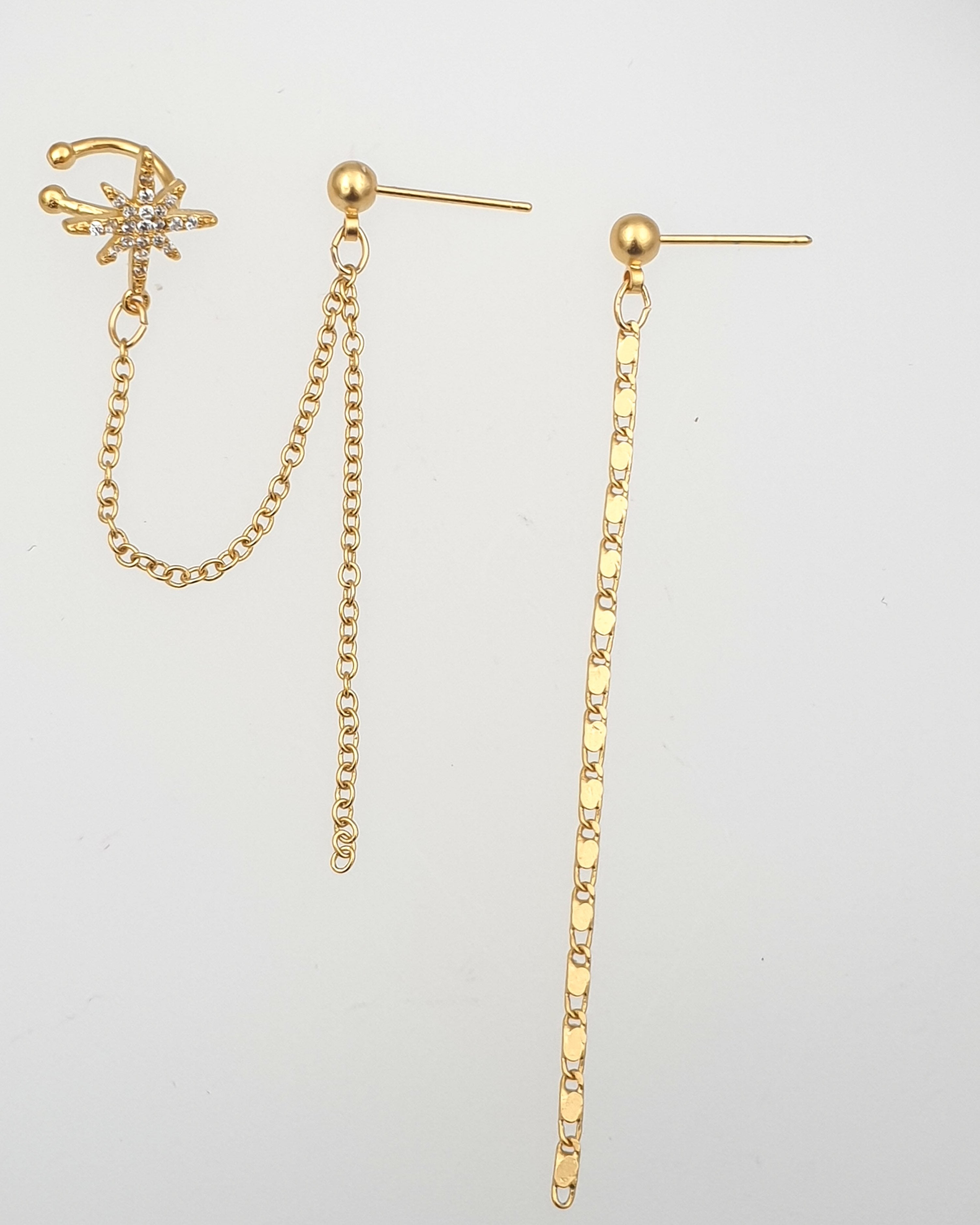 עגילי הליקס זירקונים טריו