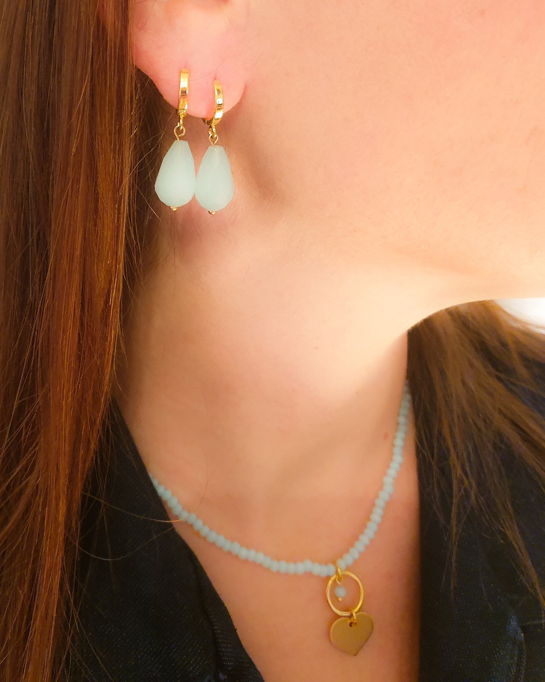 עגילי קליפס טיפה מישל