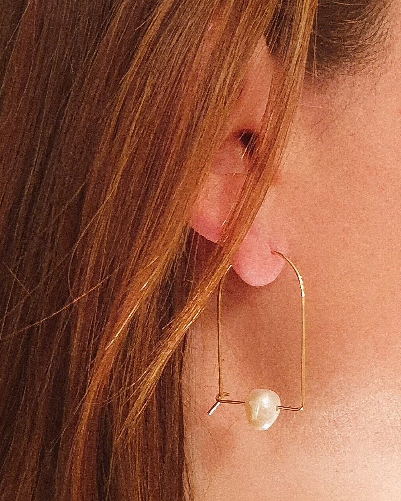 עגילי סהר פנינה