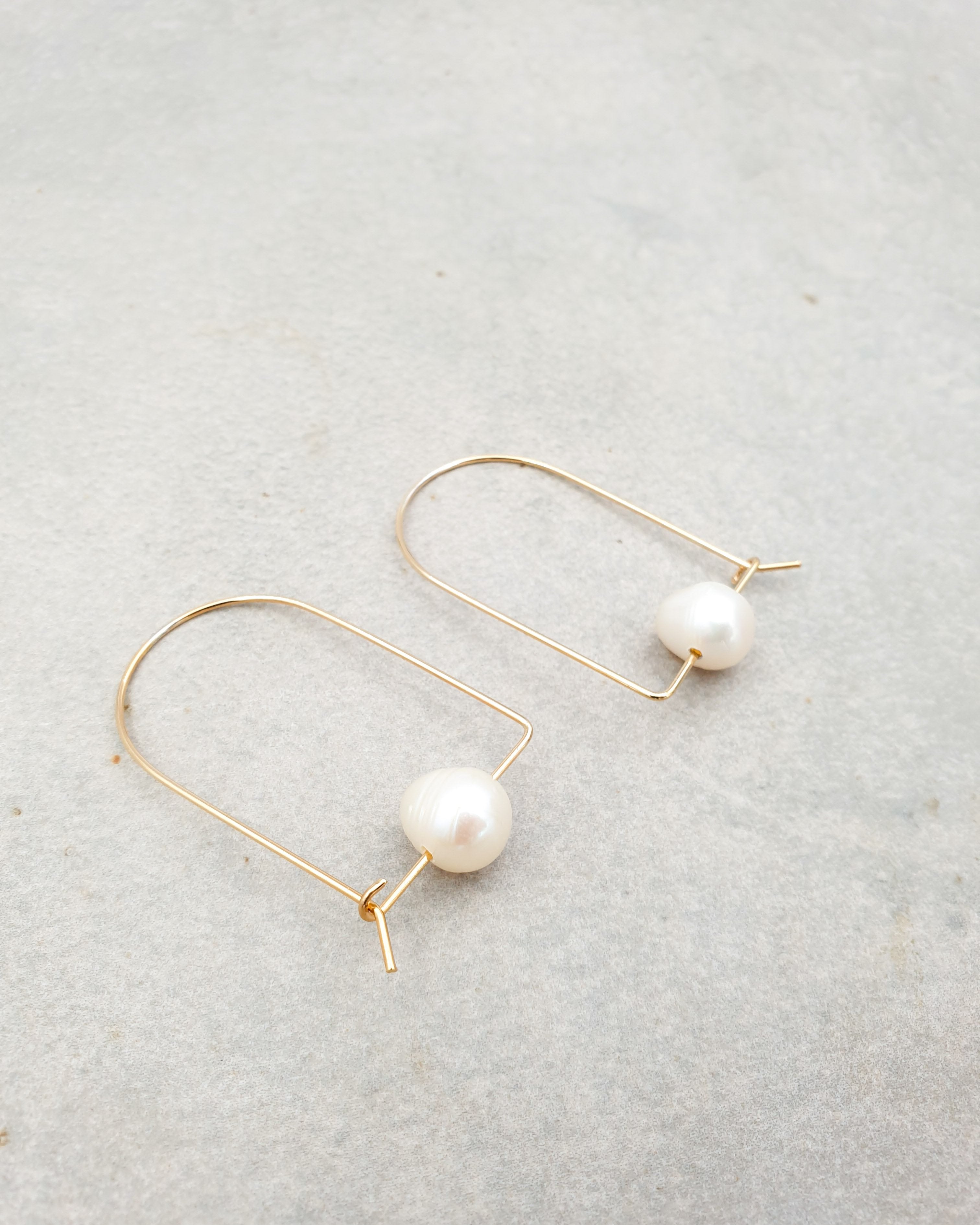 עגילי סהר פנינה