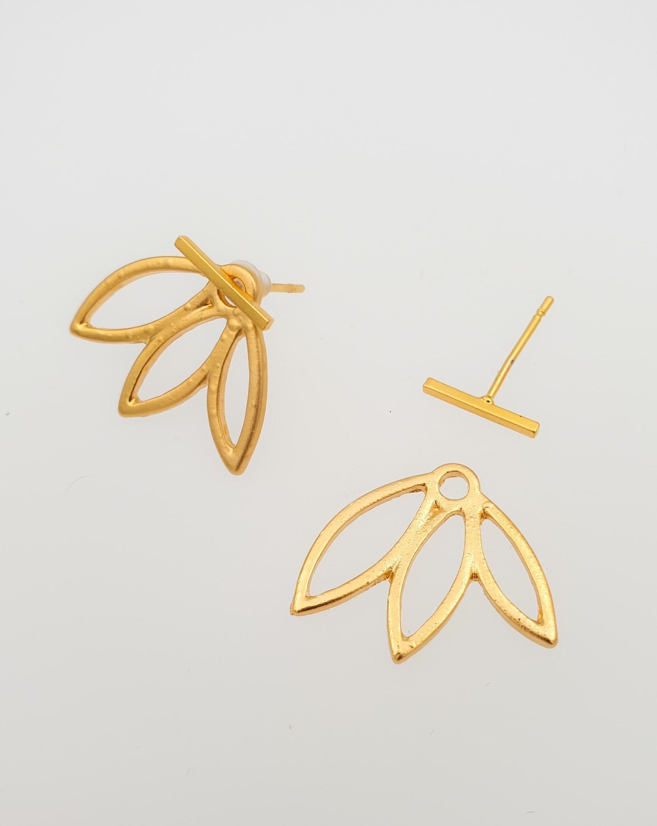 עגילי עלים חובקים