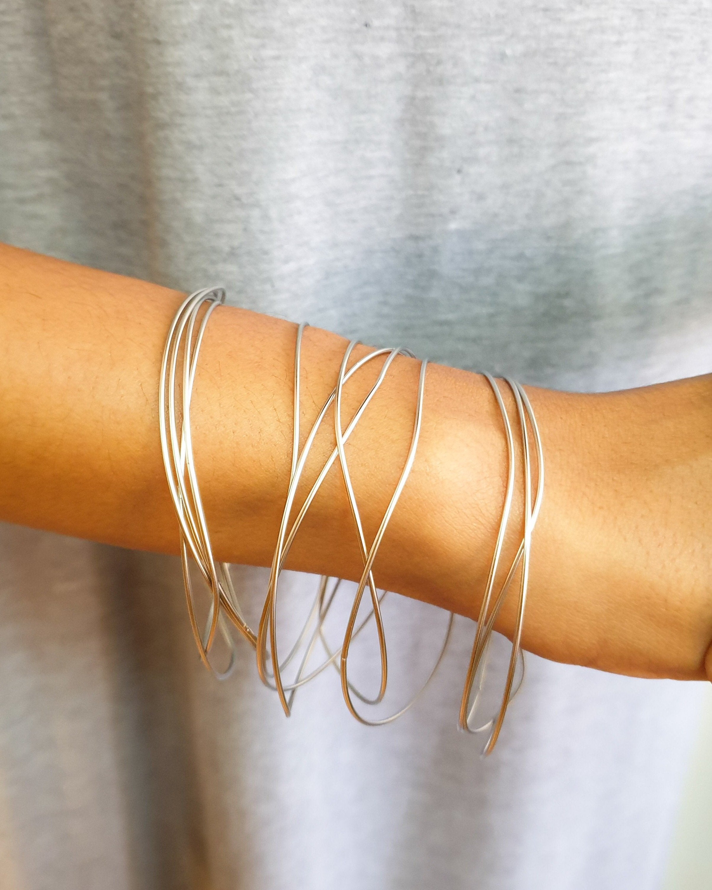 מארז 12 צמידי עבודת יד כסף