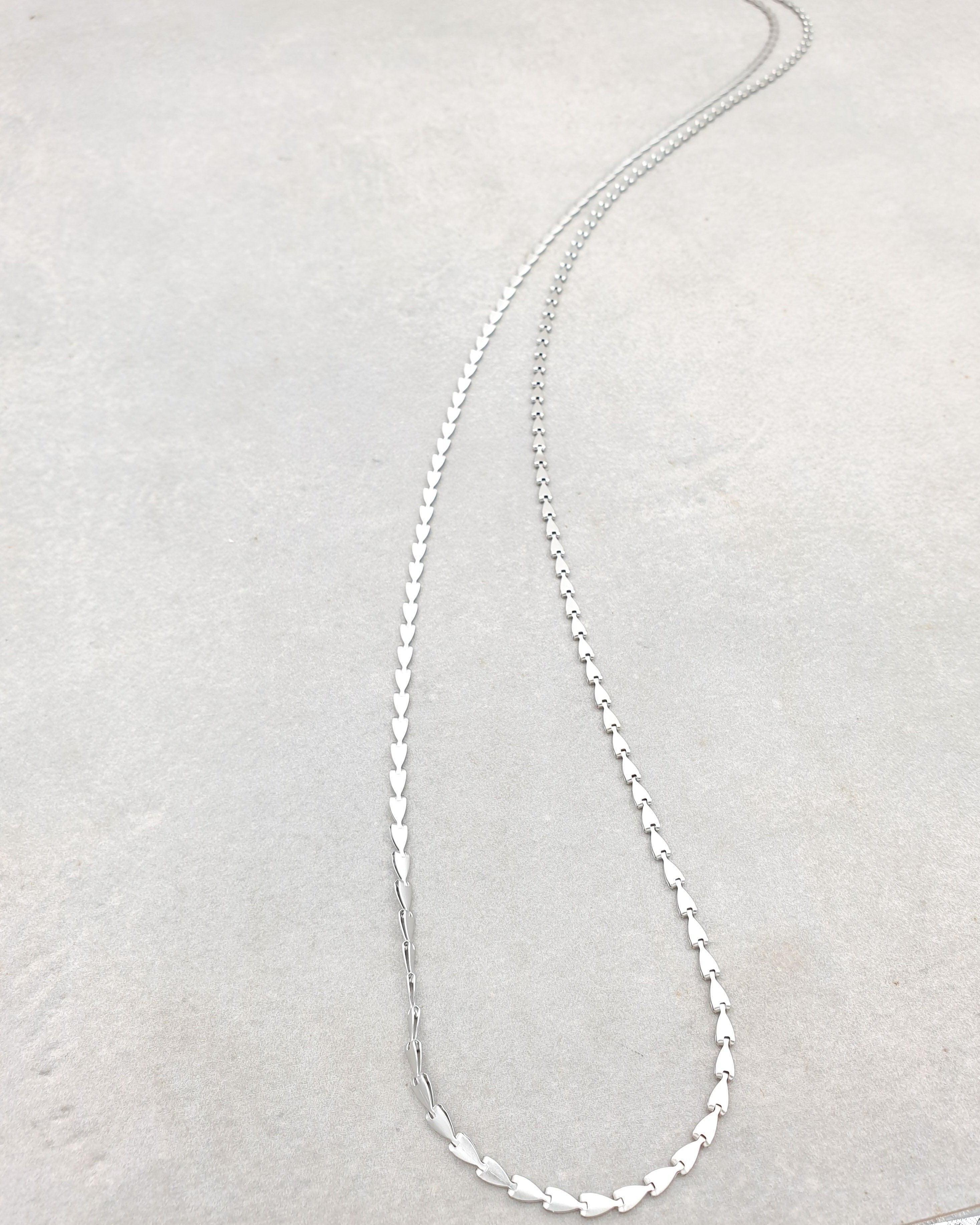 שרשרת טיפטופי טיפות ארוכה כסף