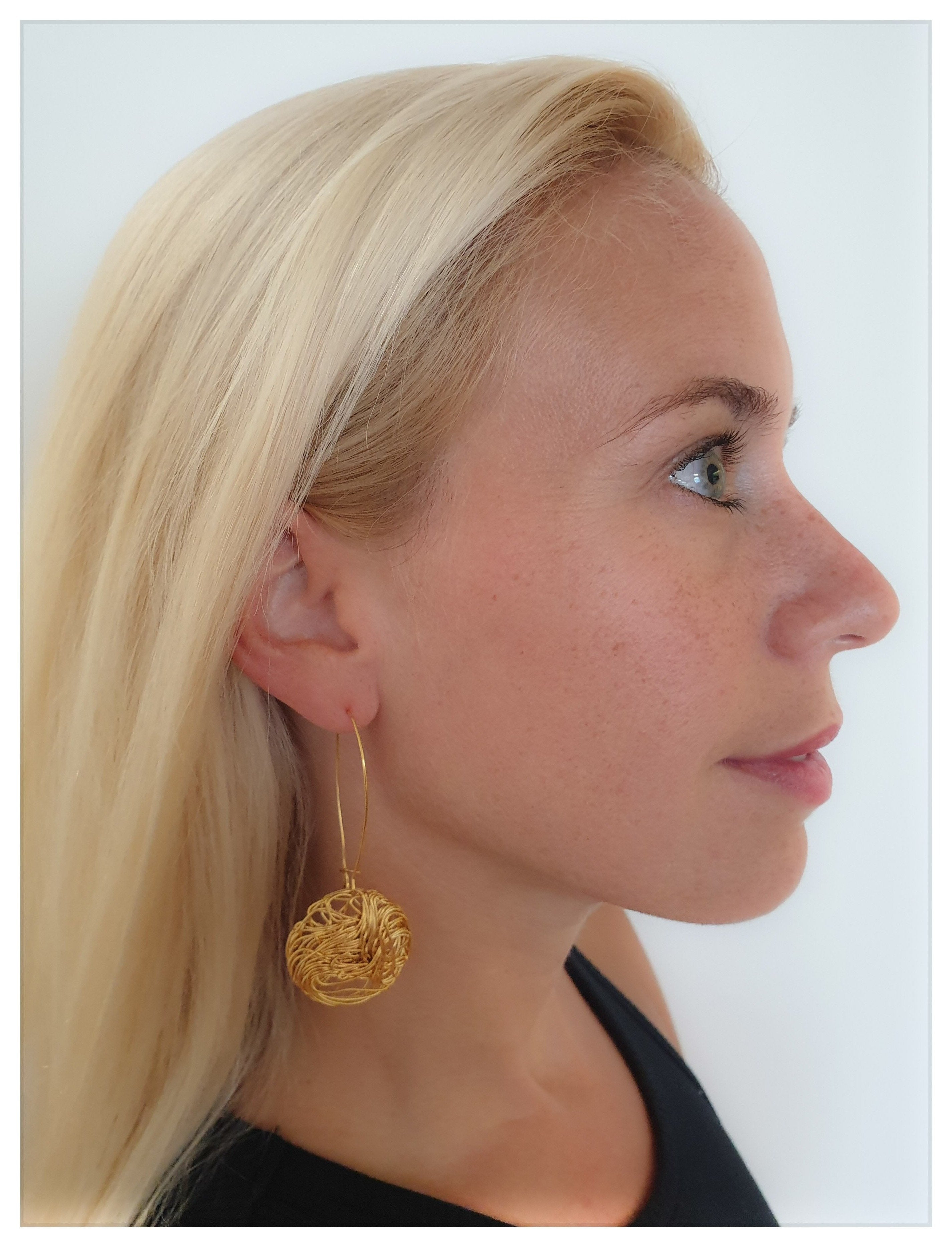 עגילי מטבע סבך כסף