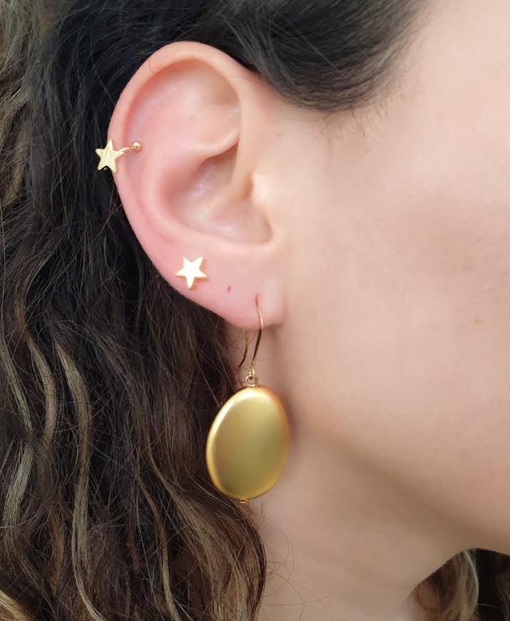 עגילי טיפה שטוחה