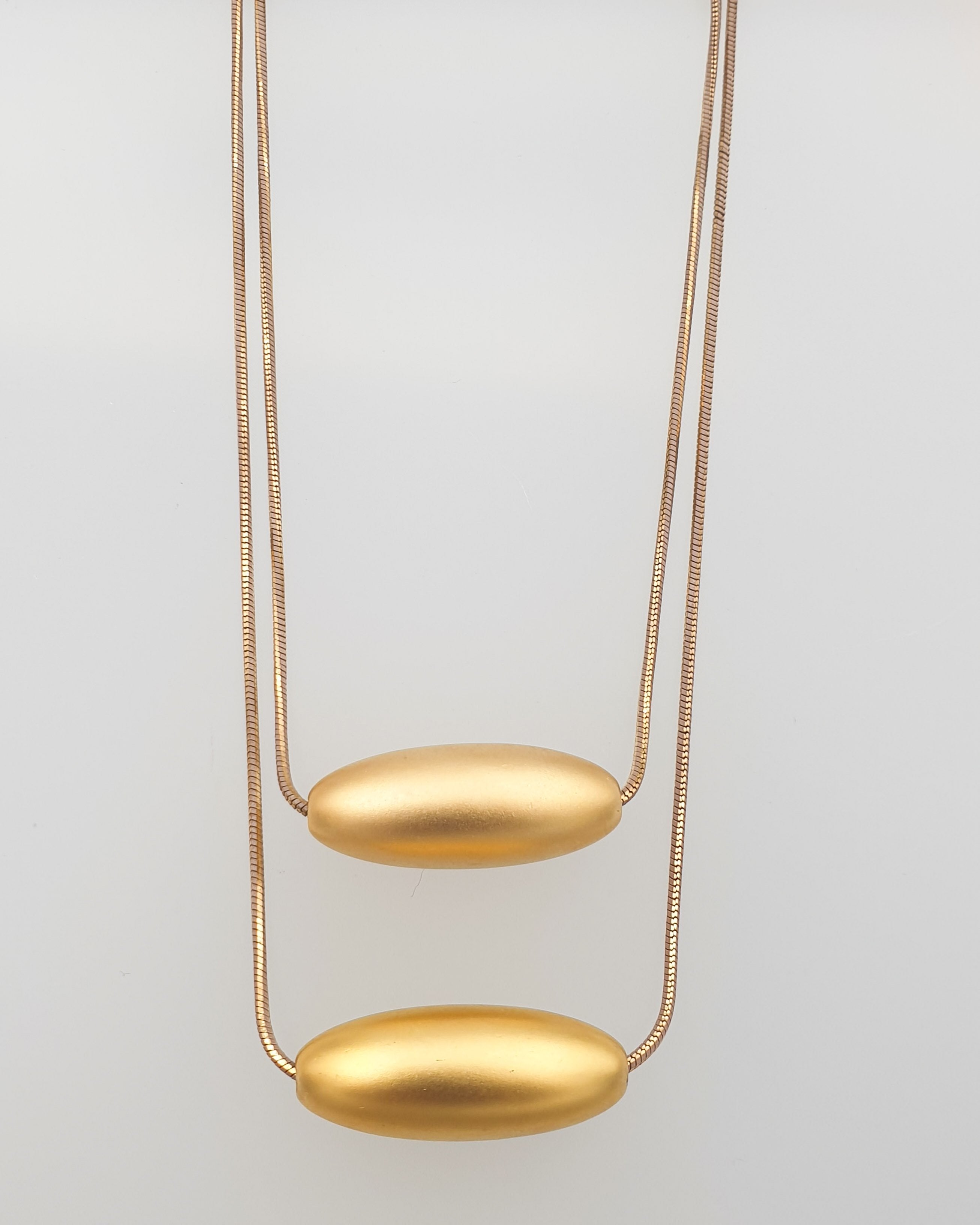 שרשרת כפולה אובלים זהב