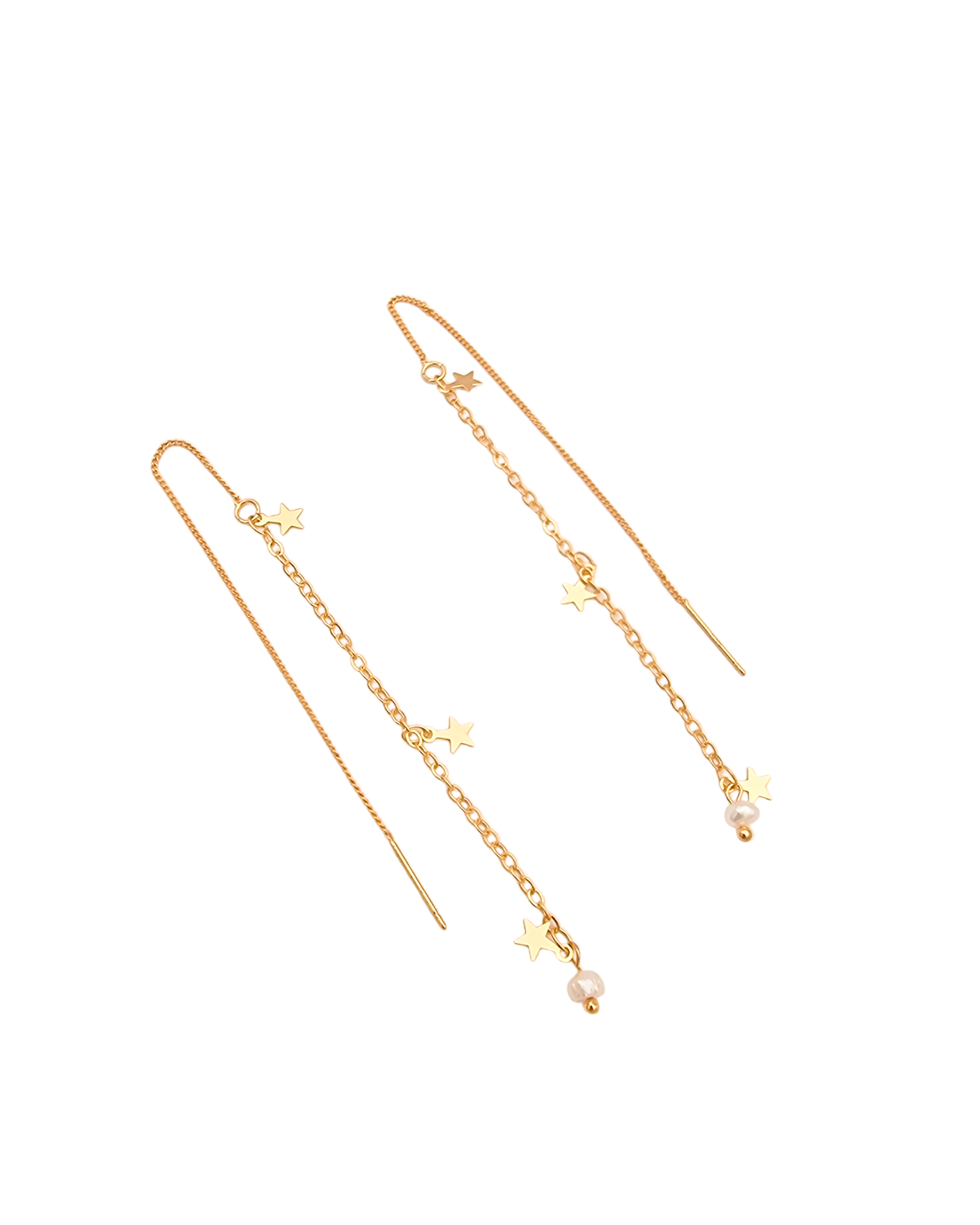 עגילי אבק כוכבים פנינה זהב