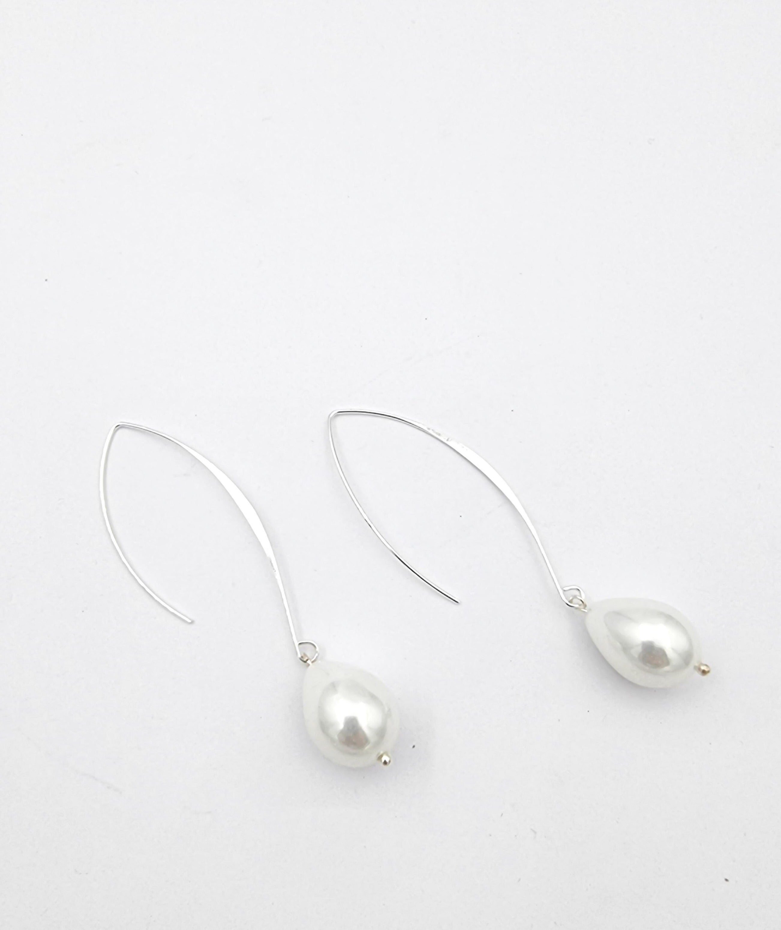 עגילי טיפה פנינה