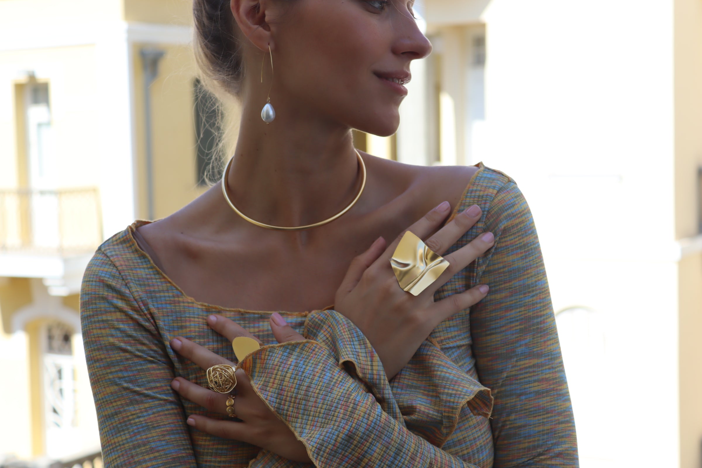 עגילי טיפה פנינה