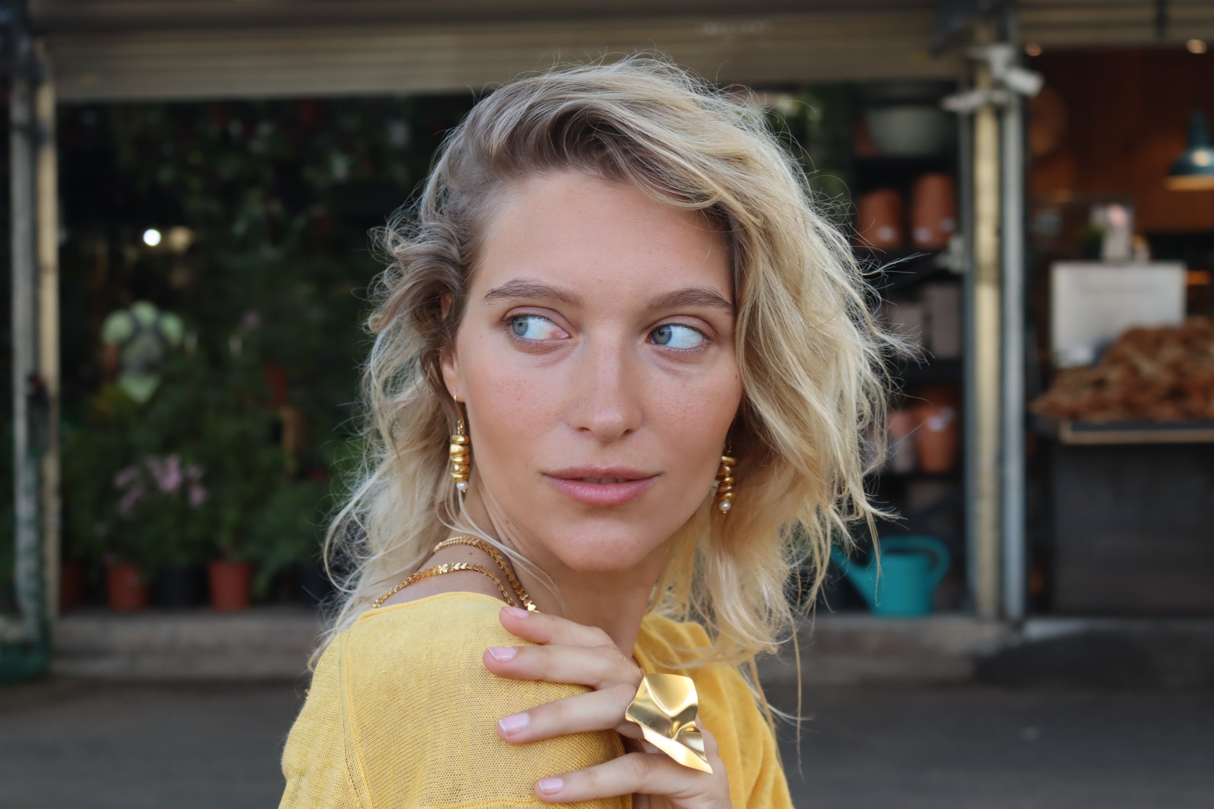 עגילי פלחים פנינה