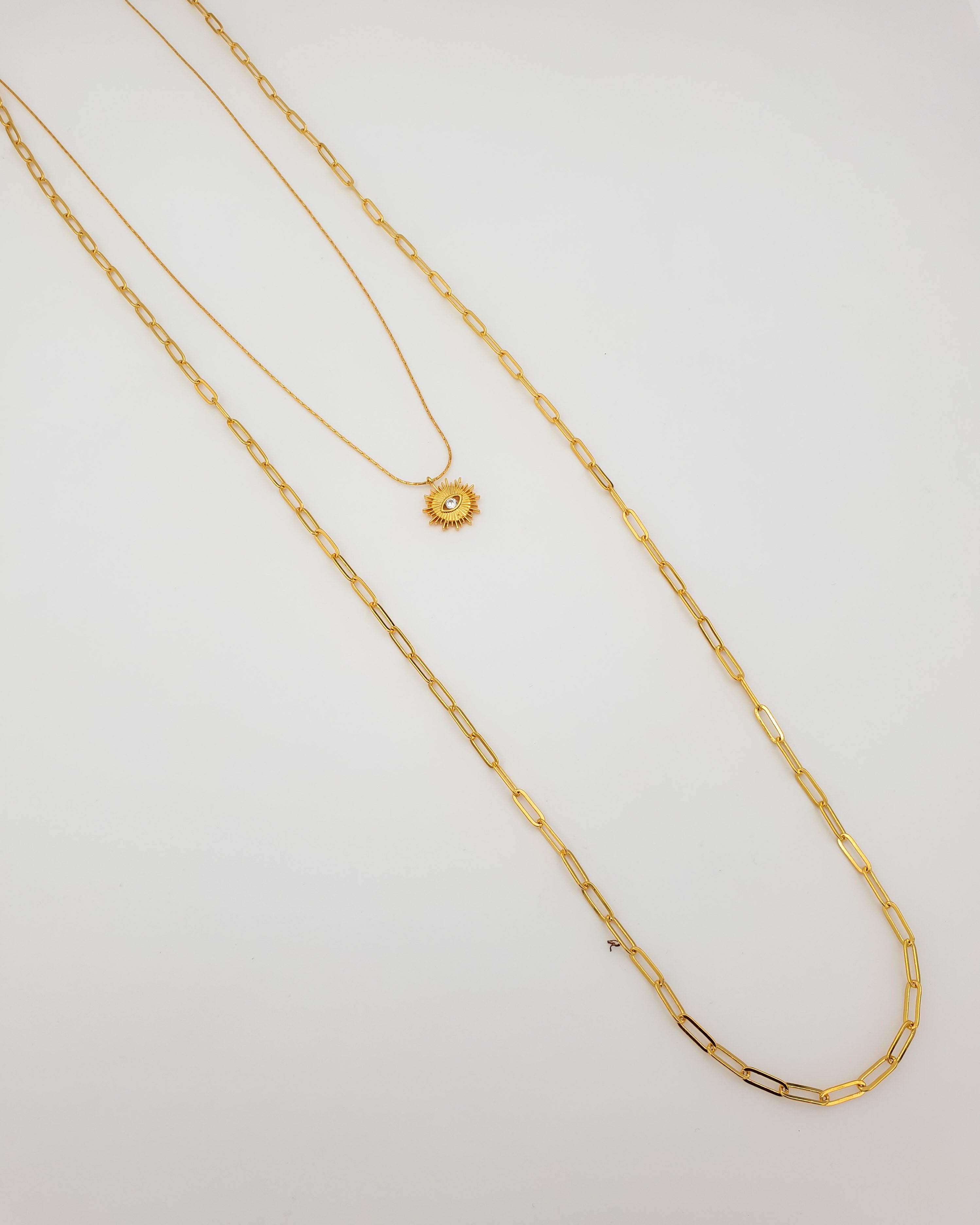 שרשרת כפולה עין שמש זירקון
