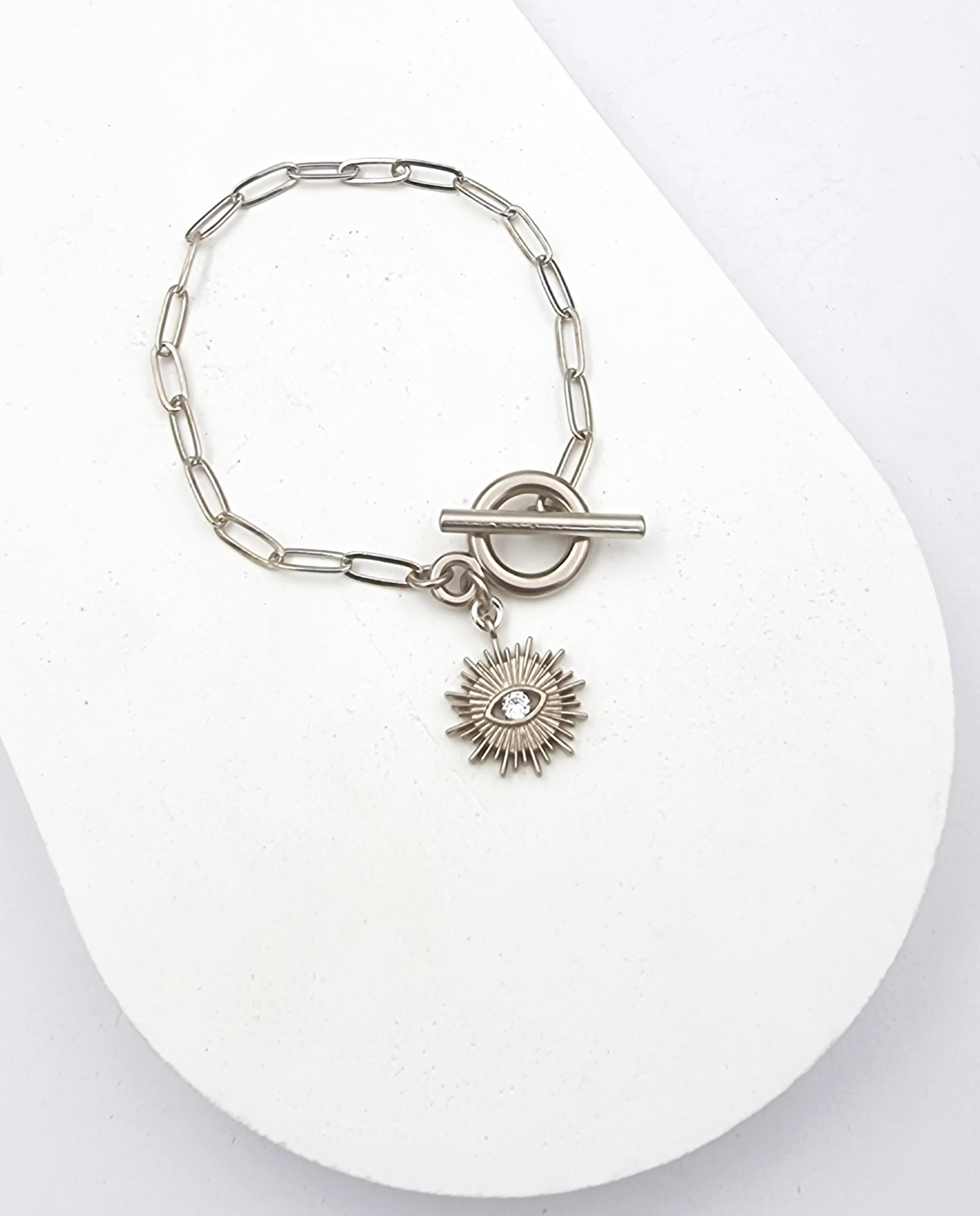 צמיד מלבנים עין שמש וזירקון