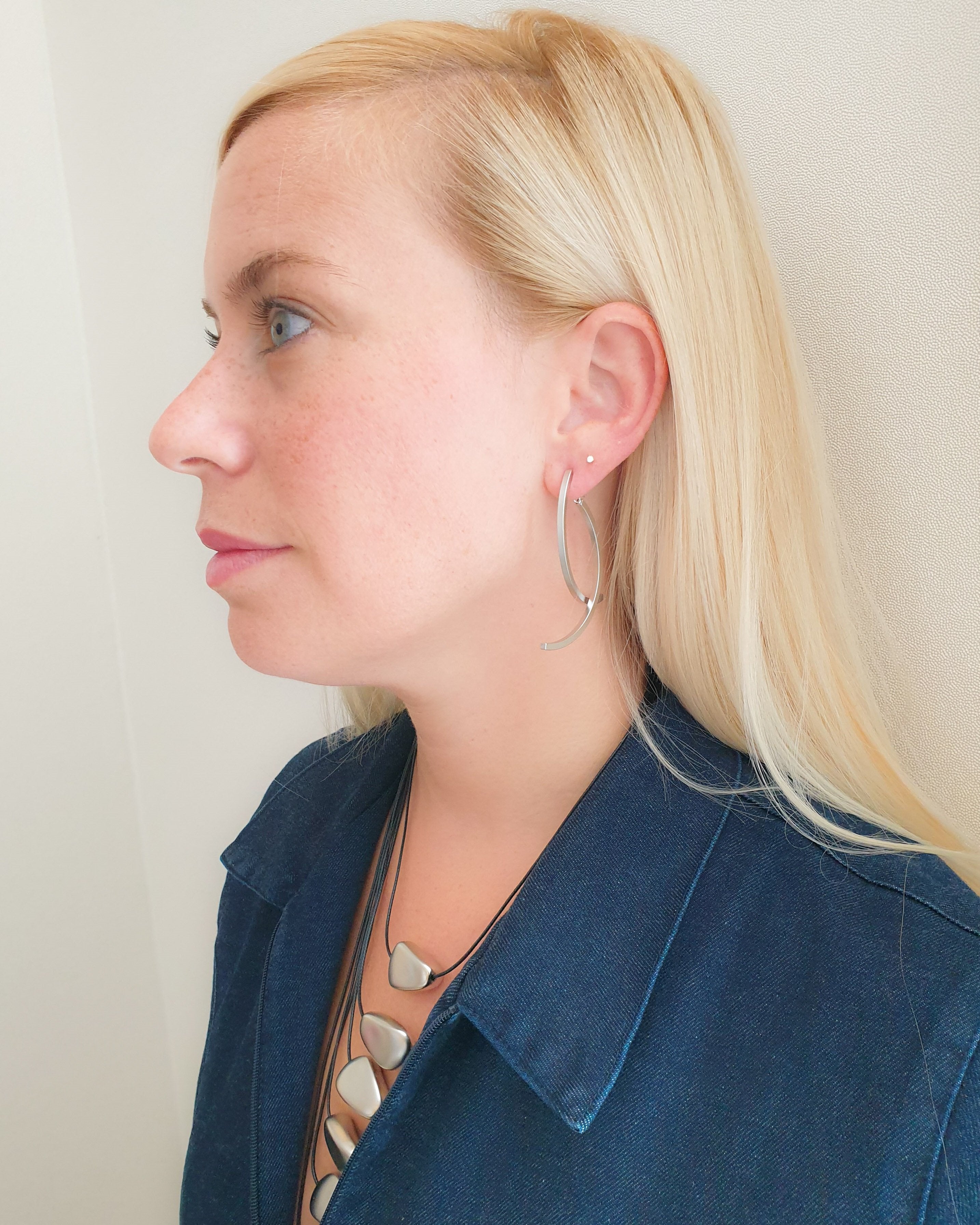 עגילים כפולים ציפור