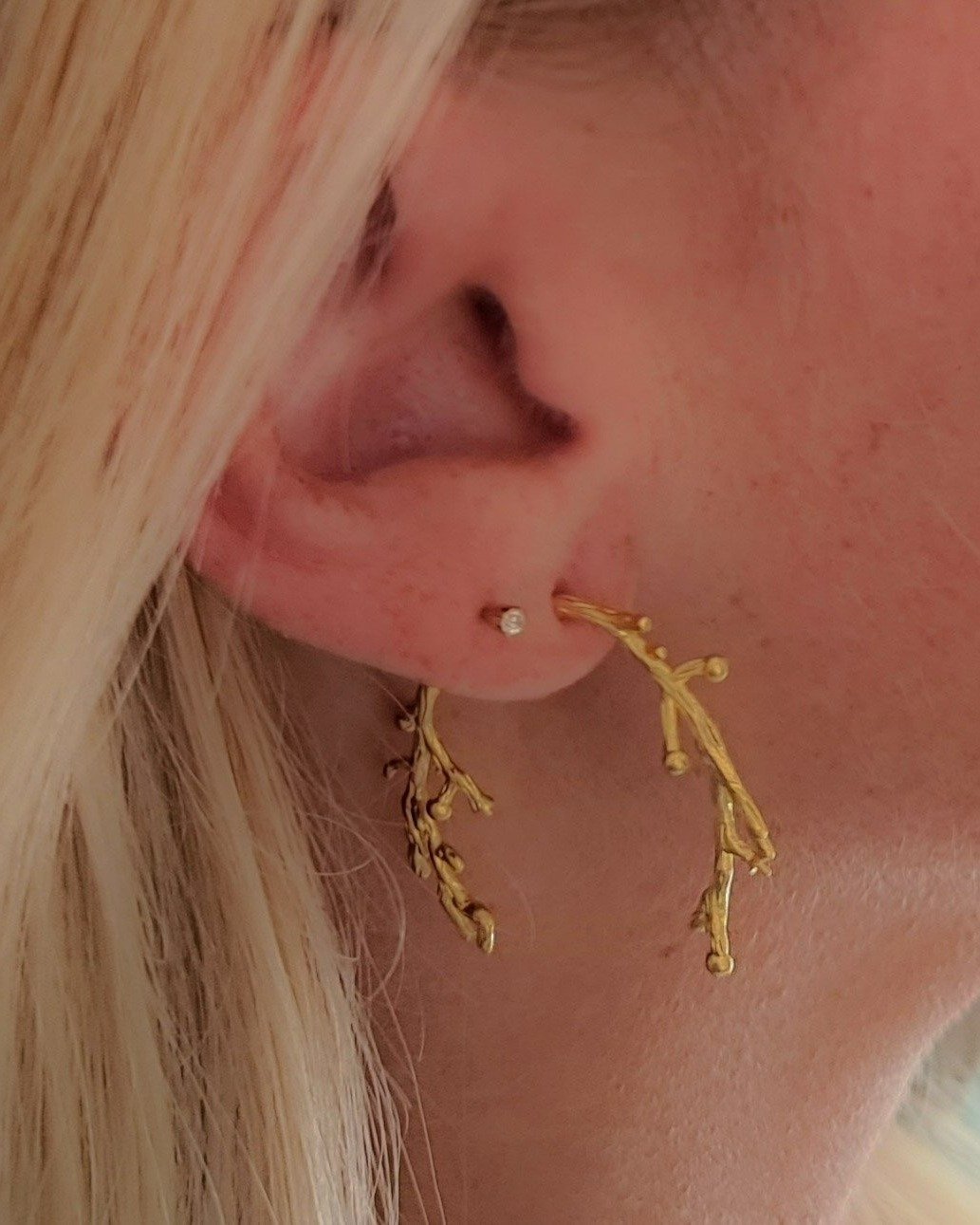 עגילי ענפים כפולים