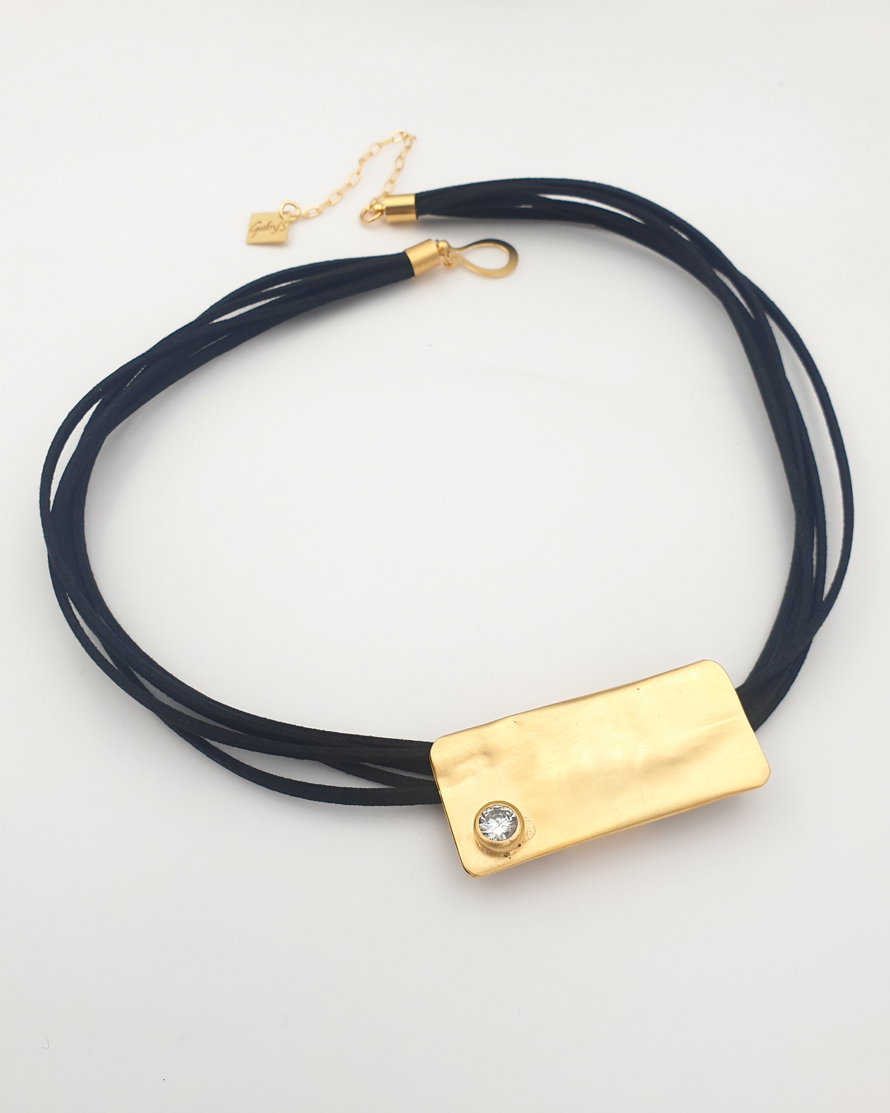 שרשרת מלבנית זירקון עבודת יד