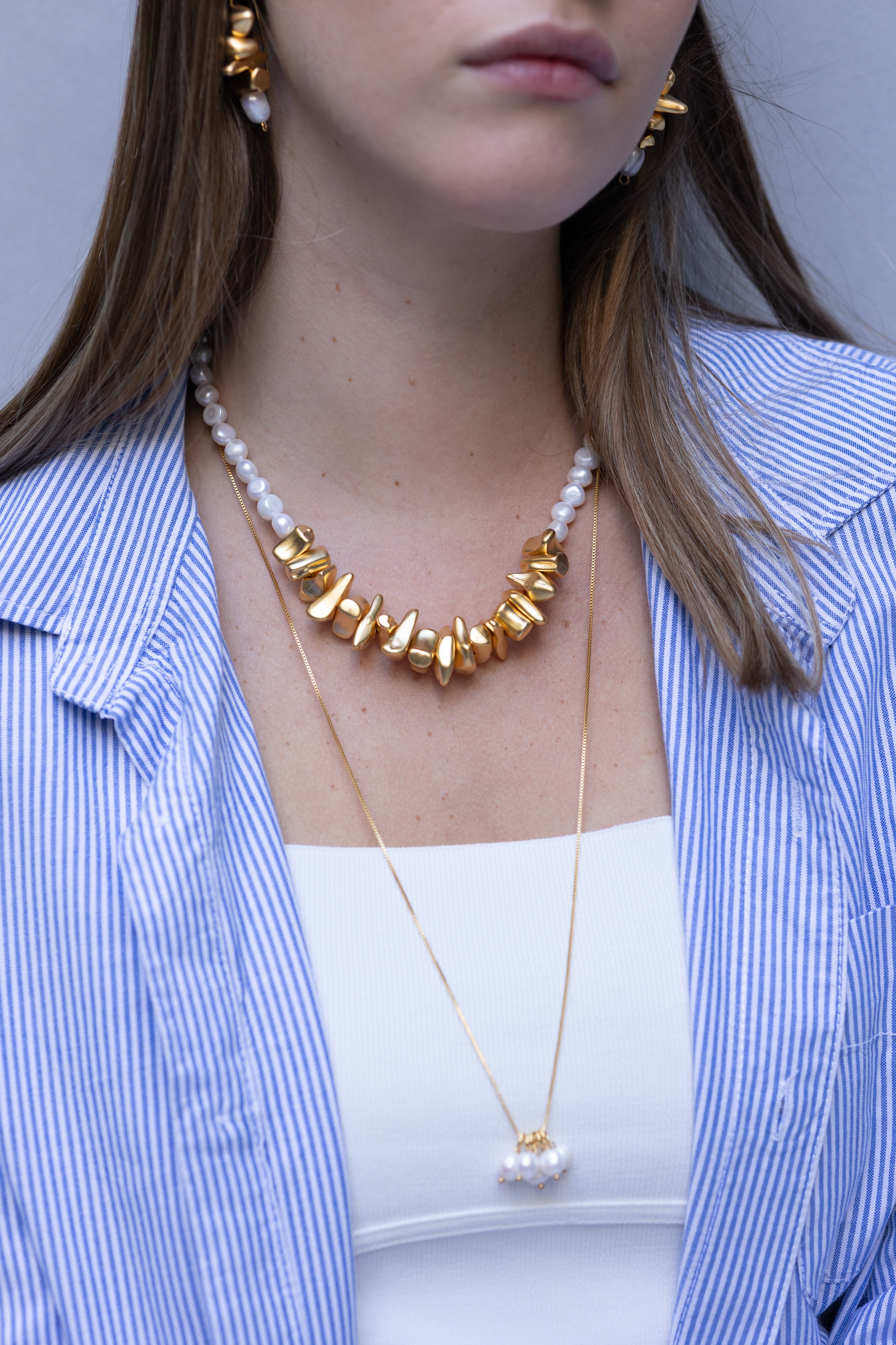 עגילי אתניק פנינה