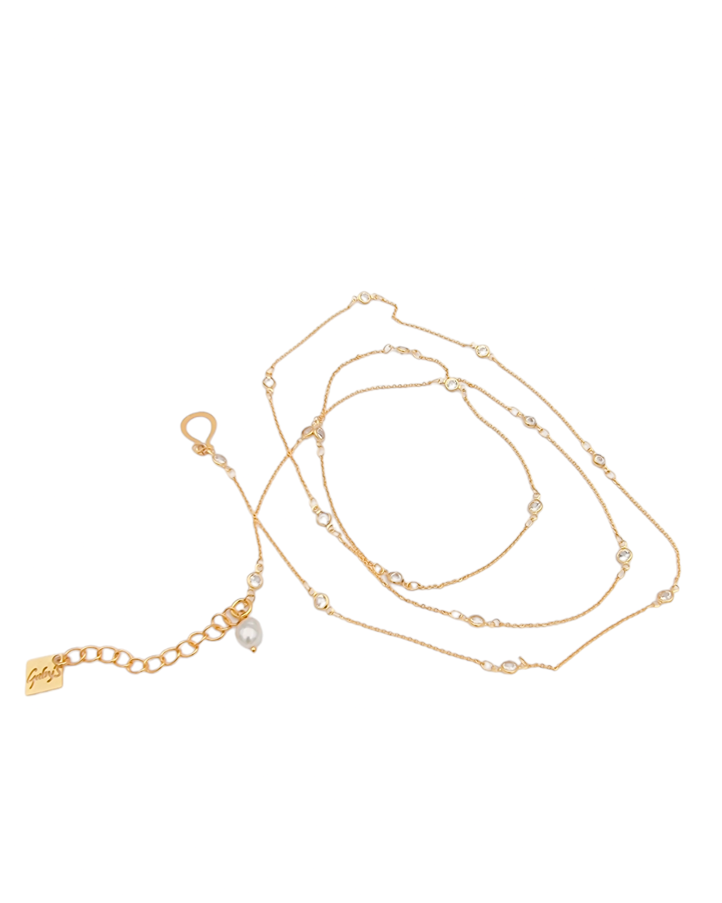 שרשרת זירקונים משובצים ארוכה