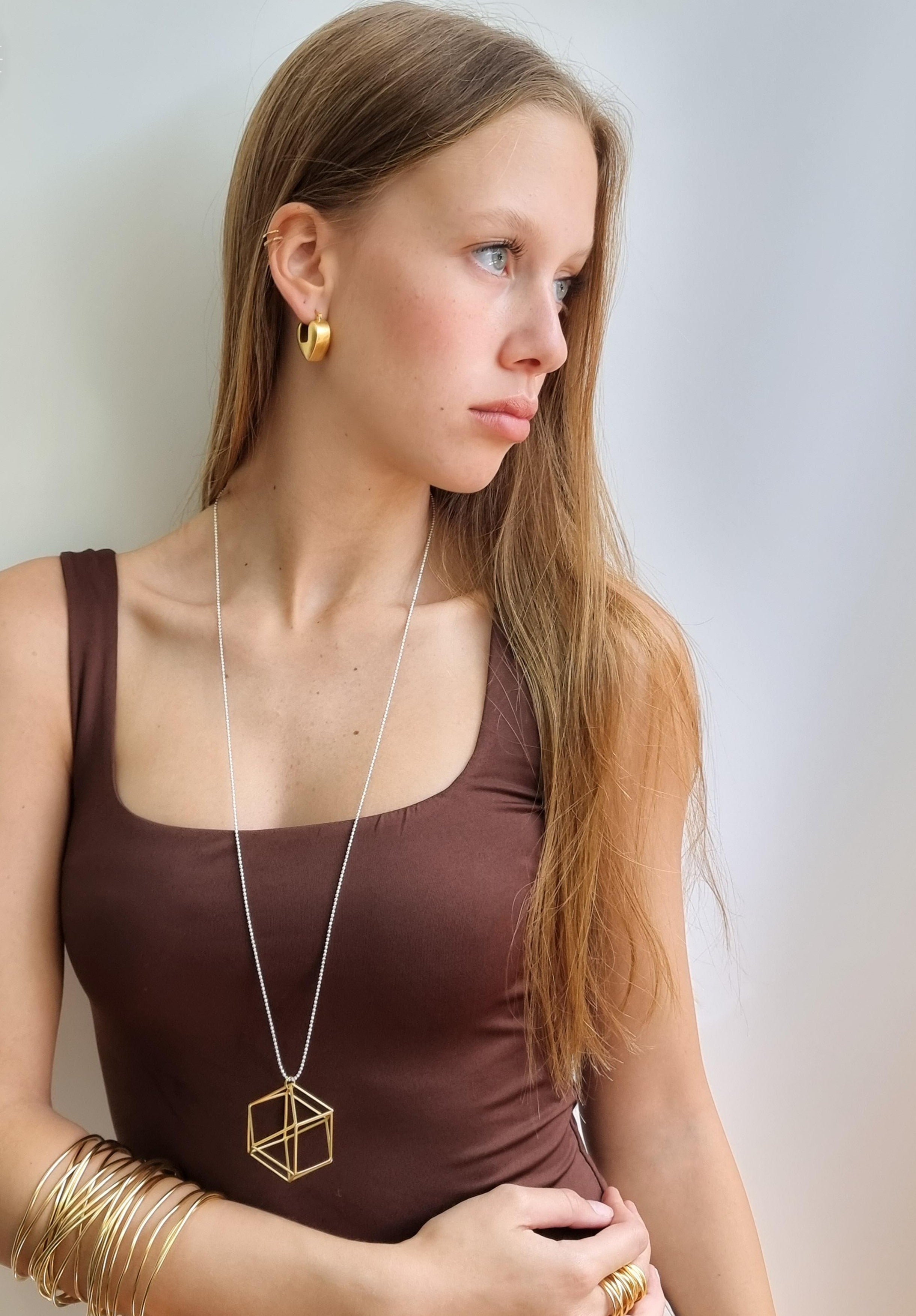 עגילי חישוק נפח הארט