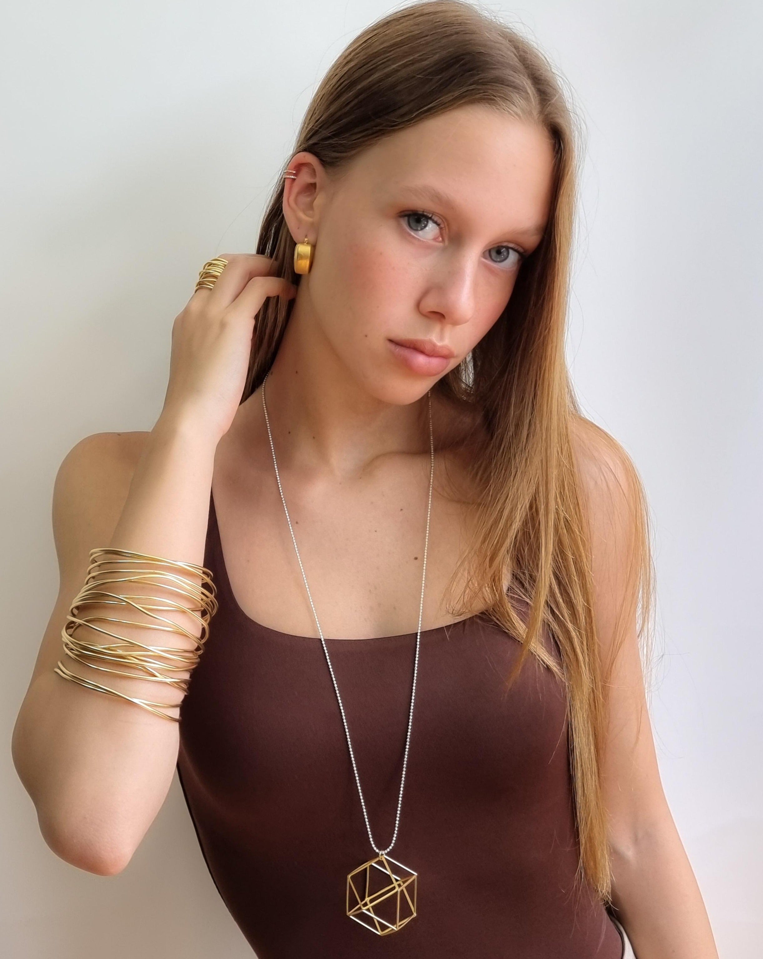 עגילי חישוק נפח הארט