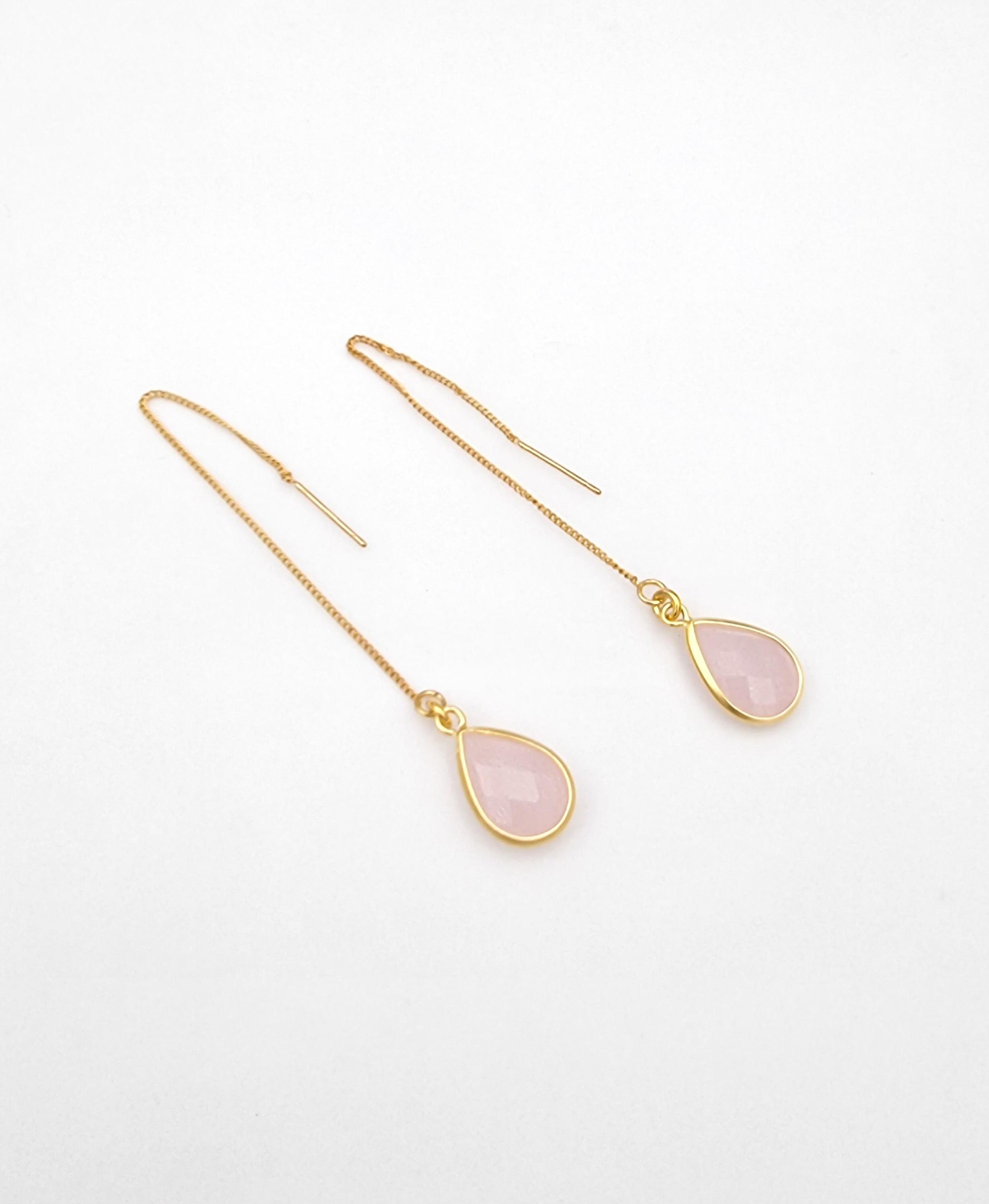 עגילי שרוך טיפה ממוסגרת