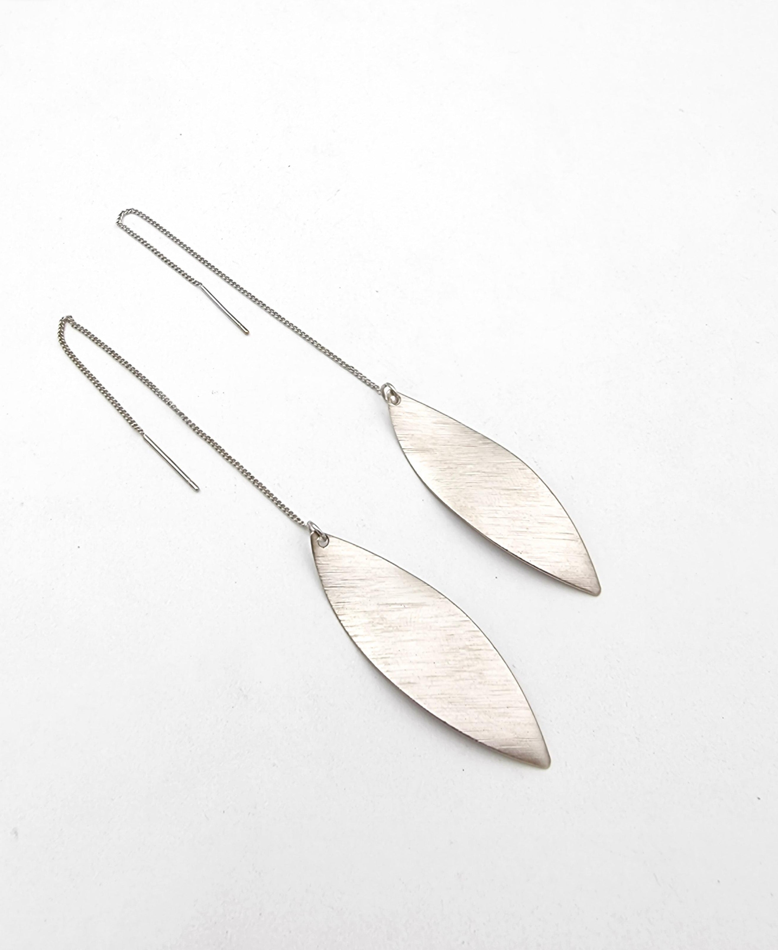 עגילי  עלים לינדה כסף