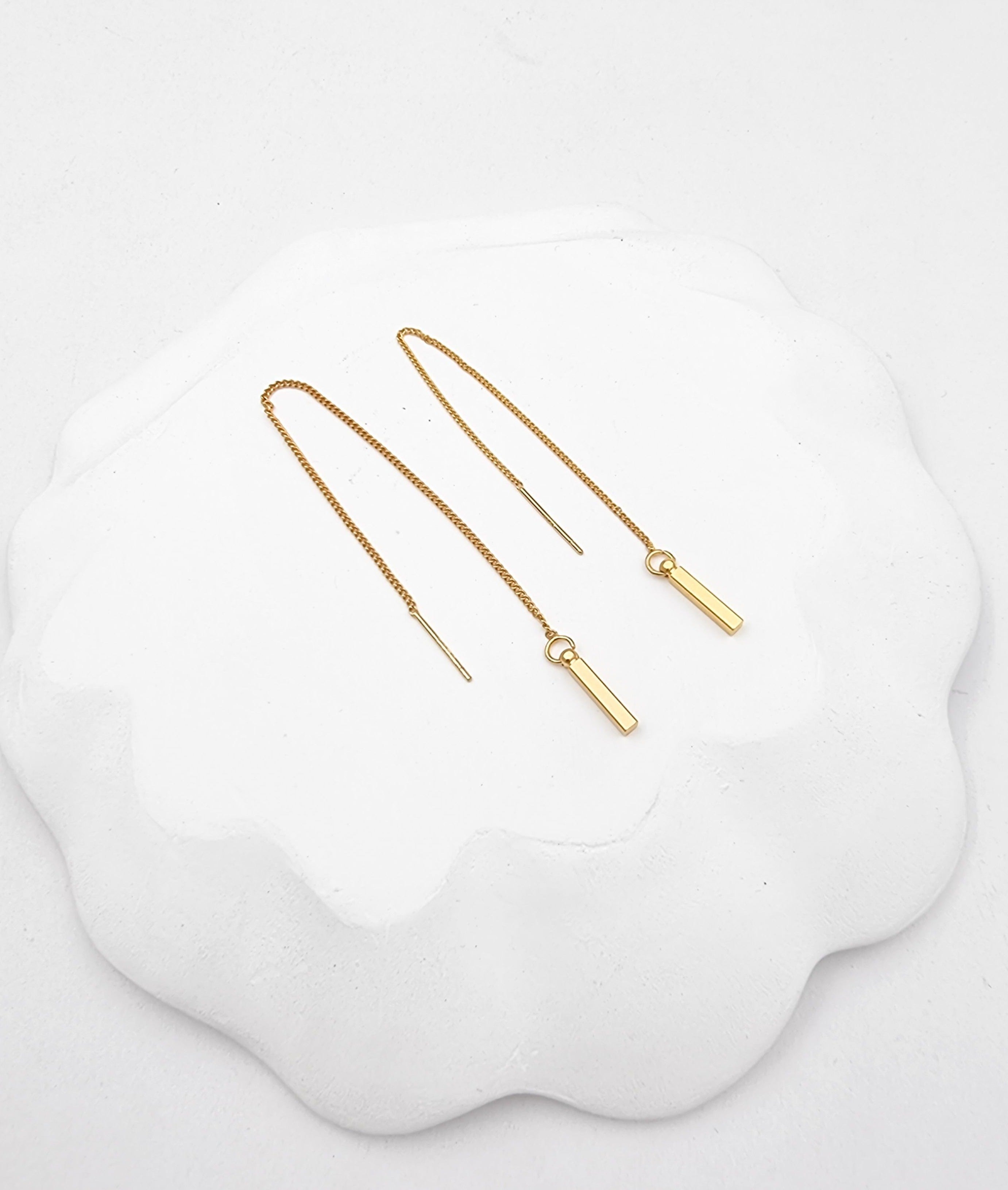 עגילי שרוך מוט עדין