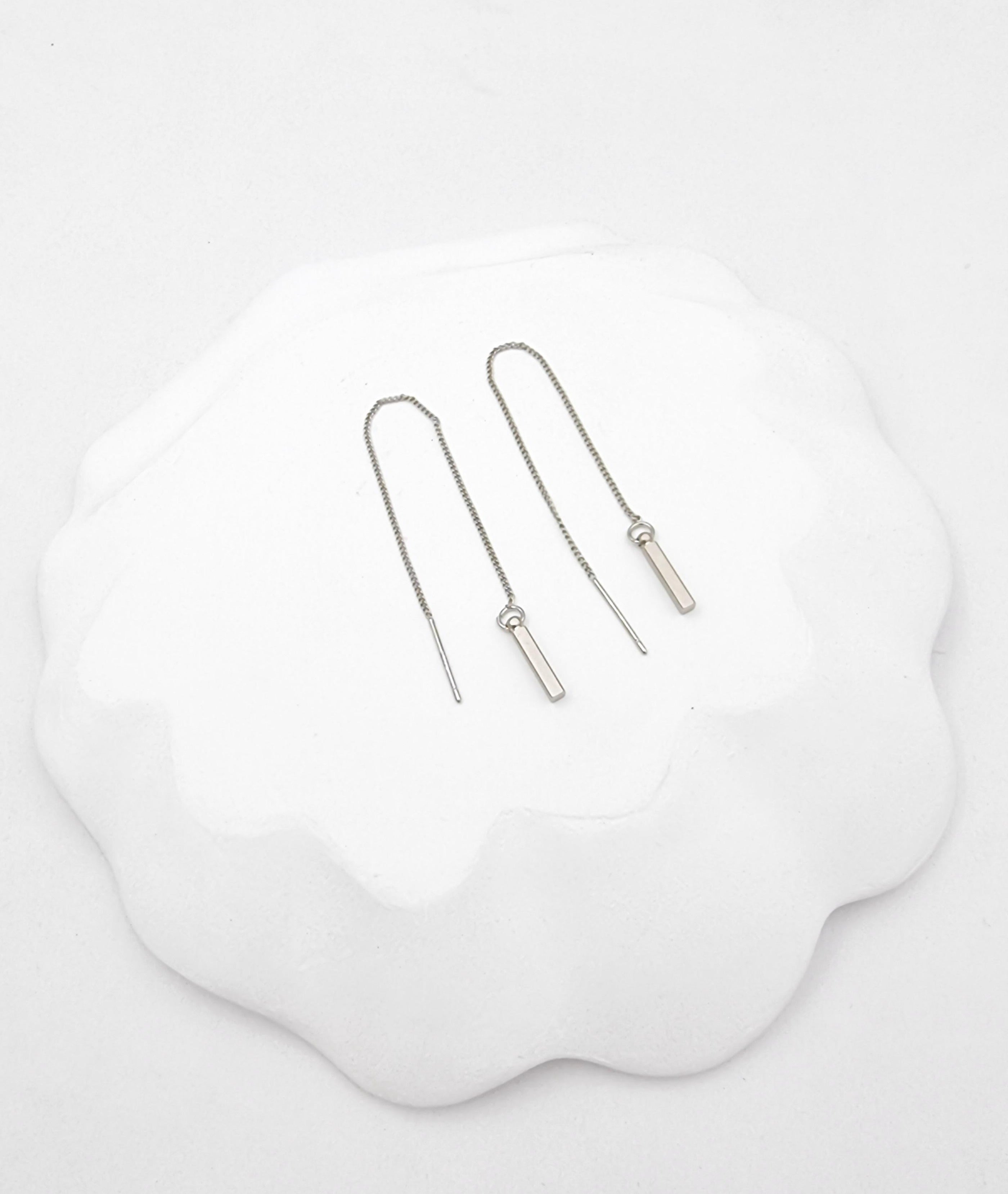 עגילי שרוך מוט עדין