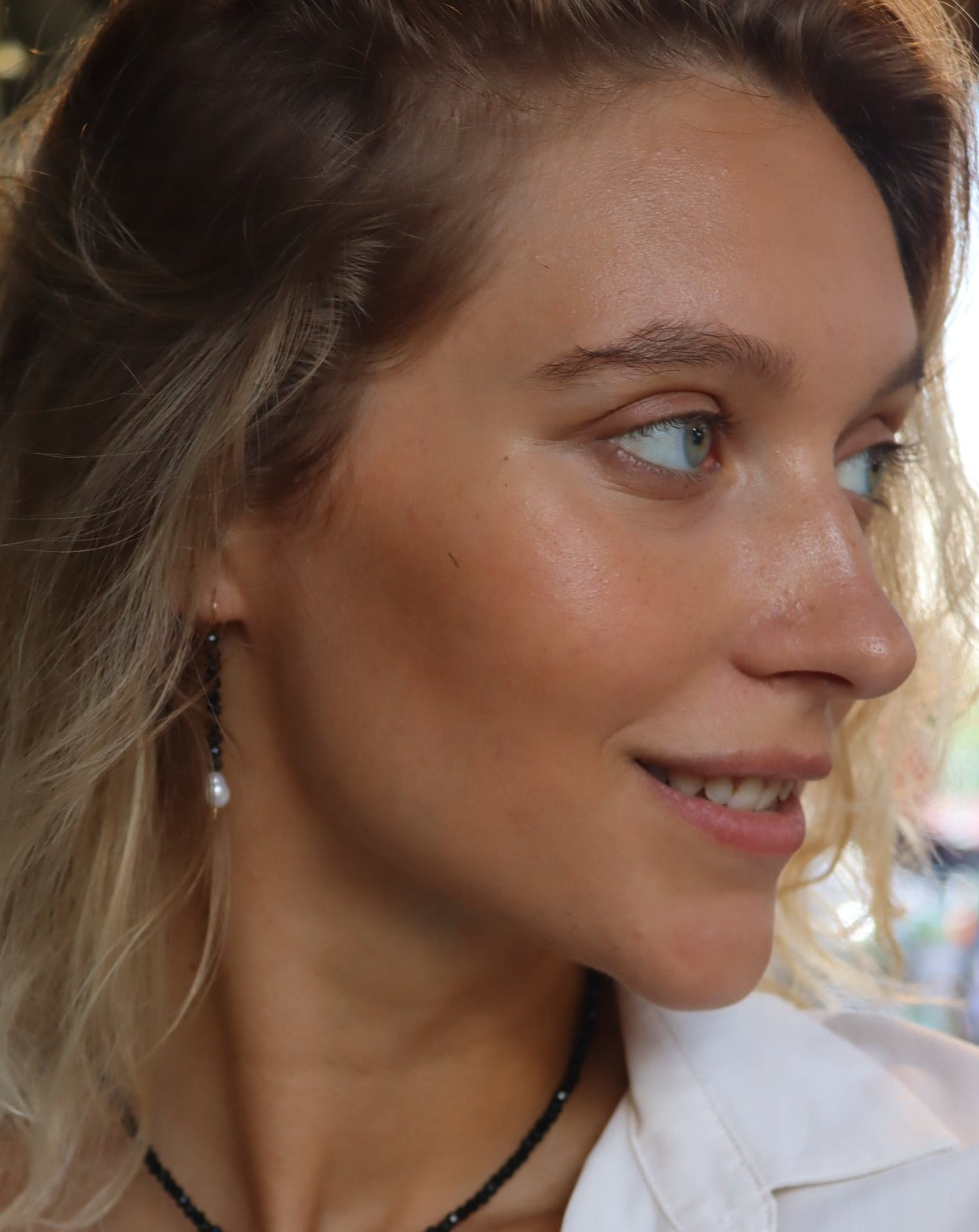 עגילי מישל קריסטלים ופנינה