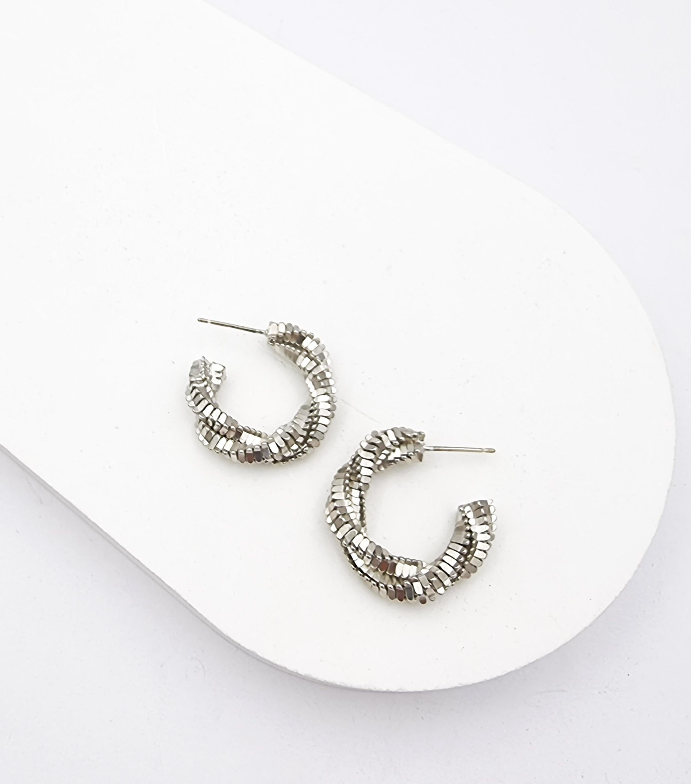 עגילי חישוק ג'ורג'יה כסף