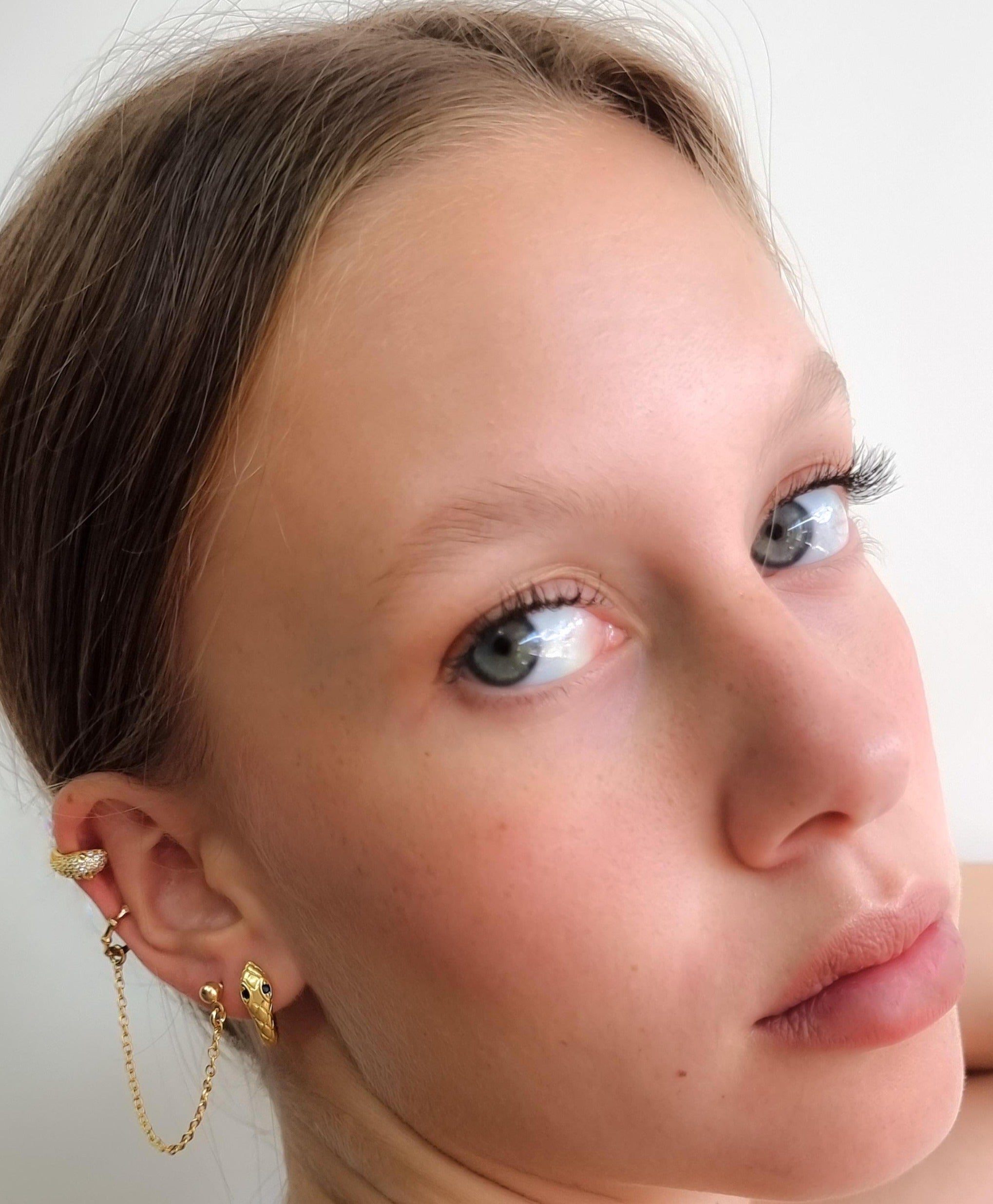 עגיל הליקס נחש זירקונים