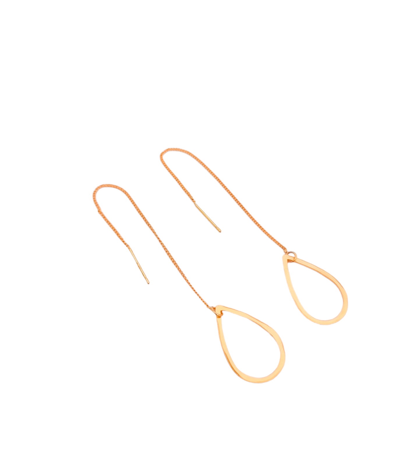 עגילי שרשרת טיפות עבודת יד