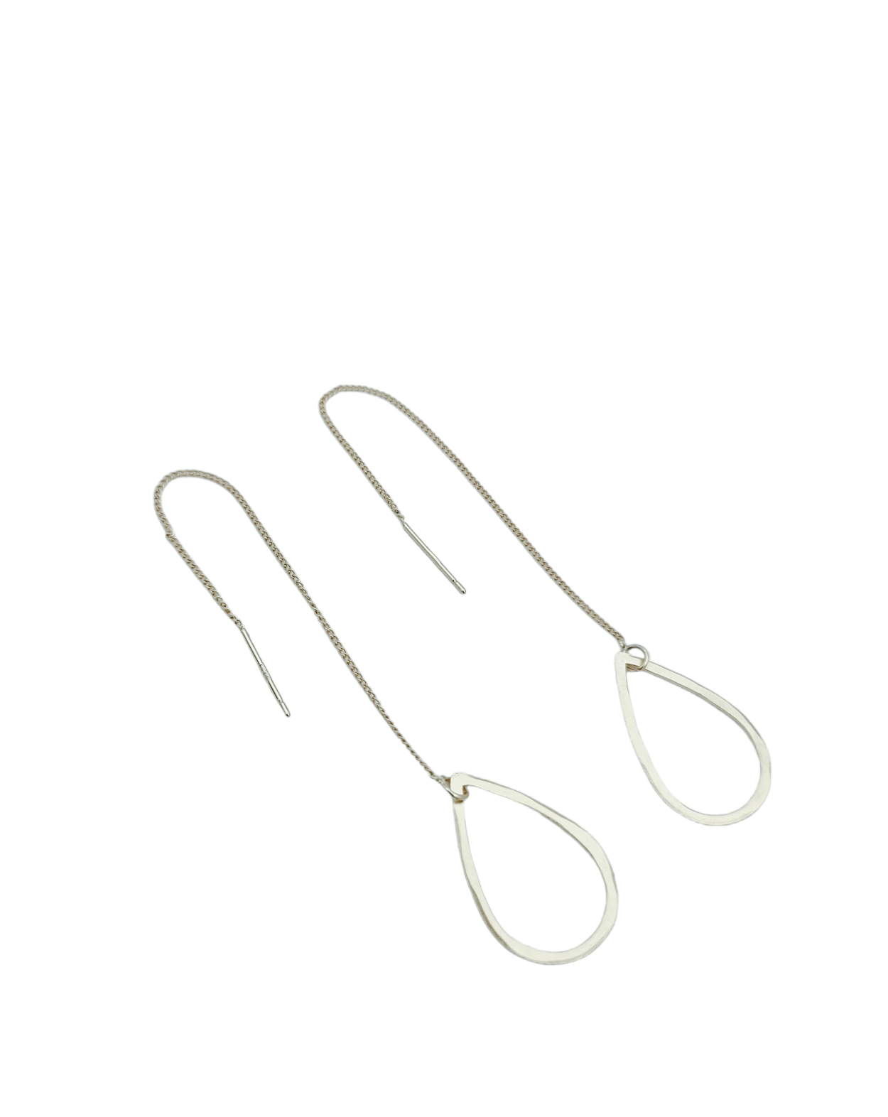 עגילי שרשרת טיפות עבודת יד