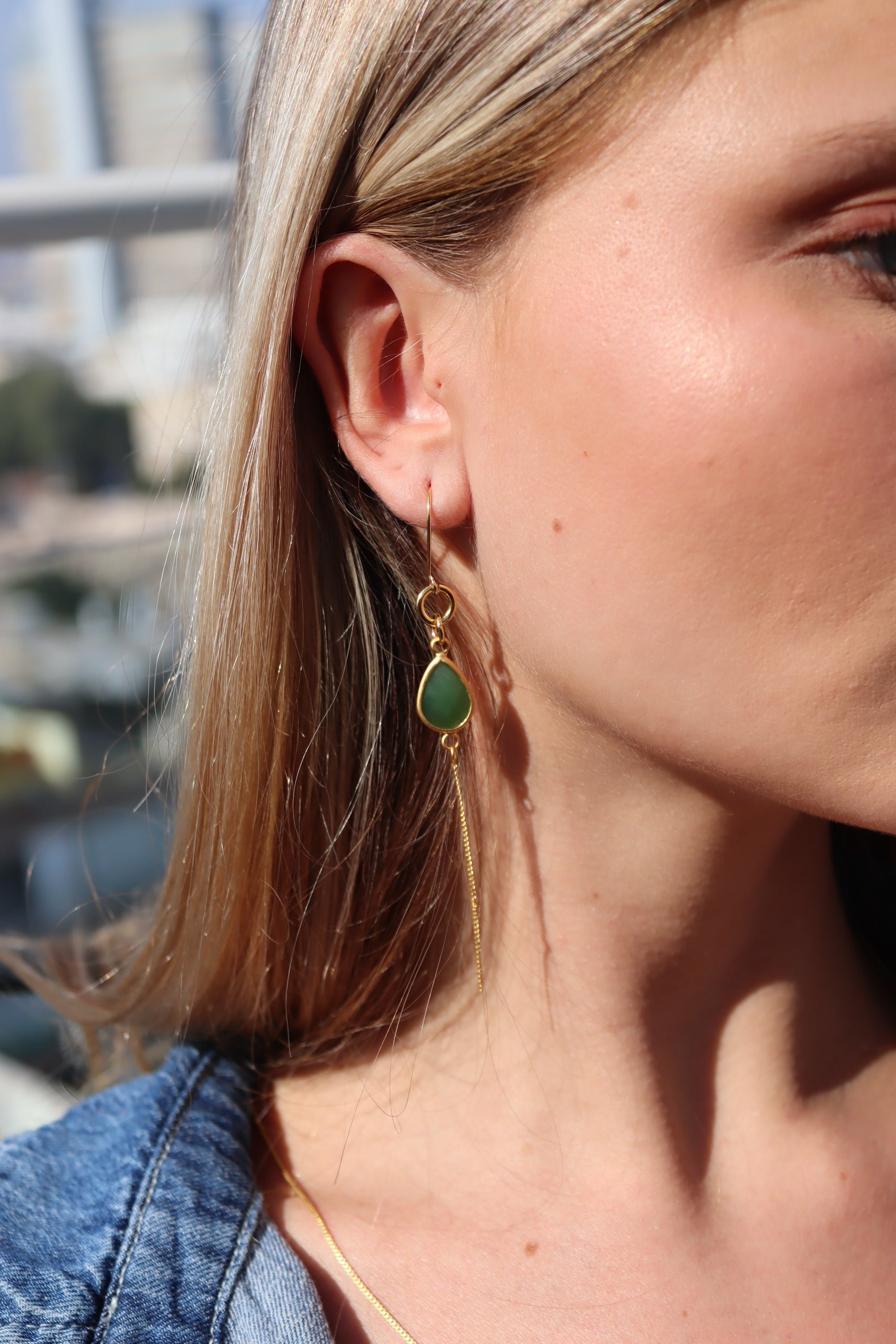 עגילי טיפת קריסטל שוונץ