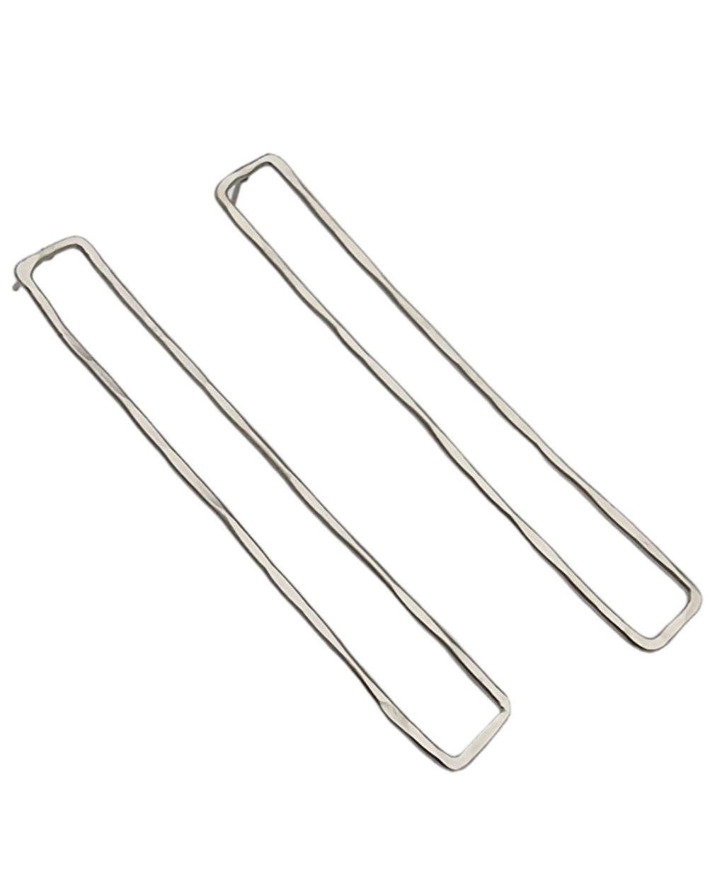 עגילי מלבן חלול צמוד עבודת יד