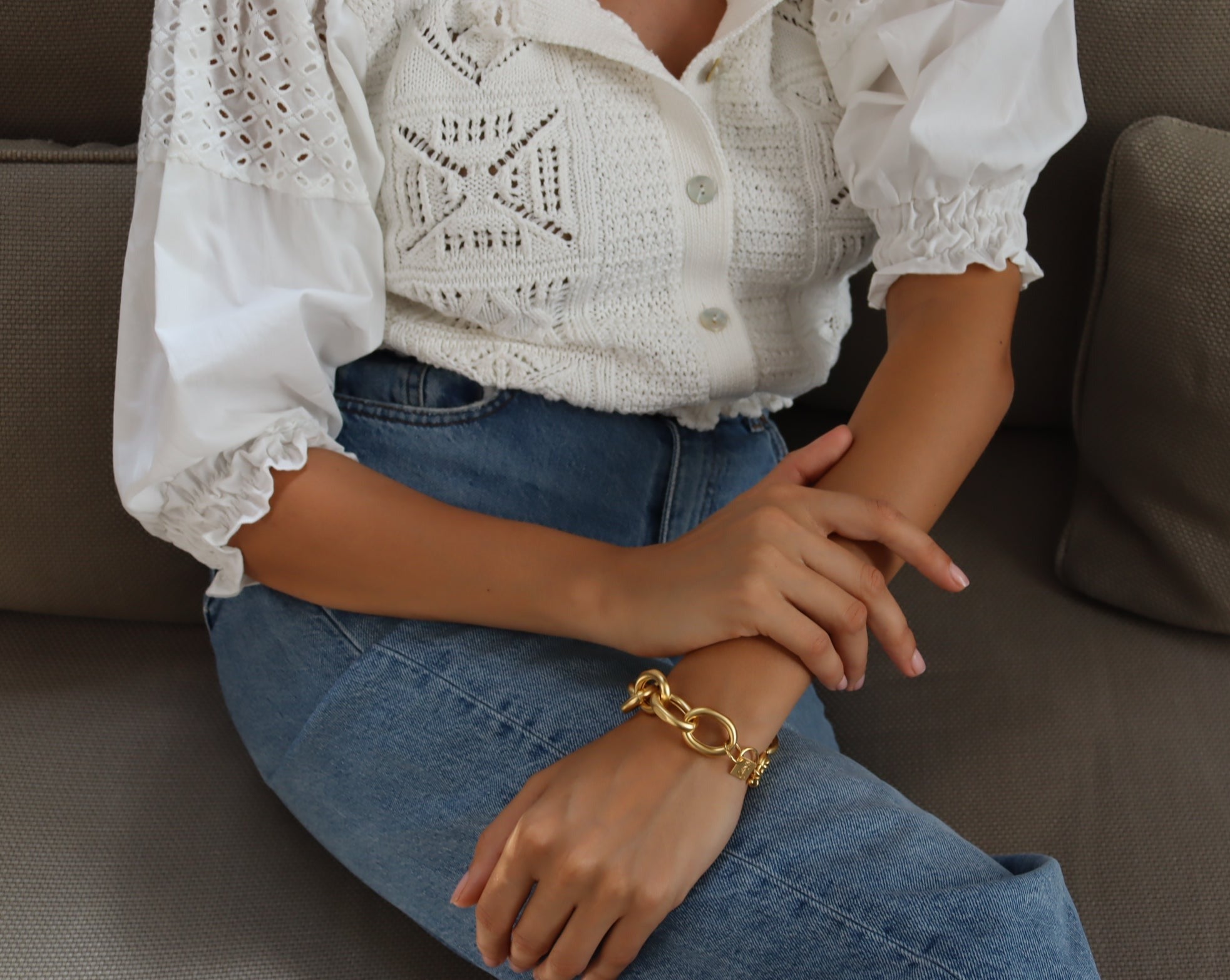 צמיד צ'אנקי אובלי כסף