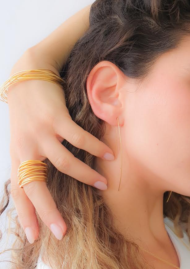 טבעת סליל עבודת יד זהב