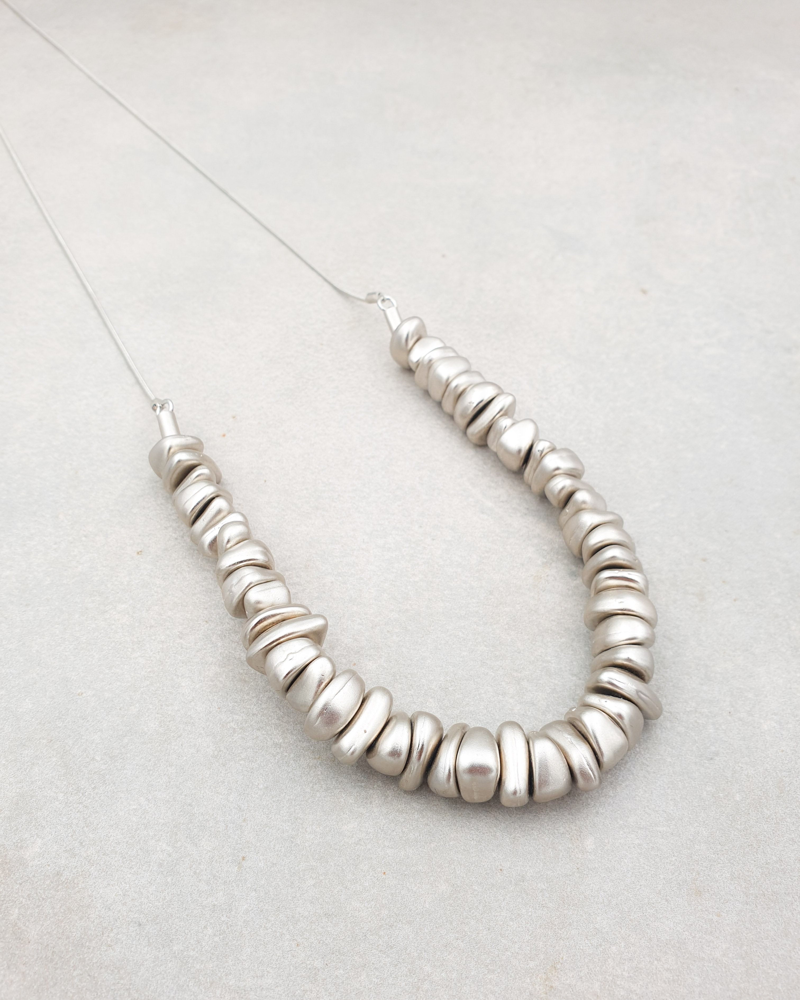 שרשרת פלחים קטנים ארוכה כסף