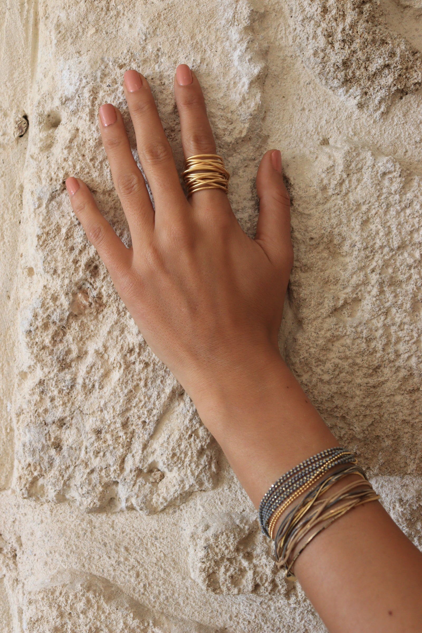 טבעת סליל עבודת יד זהב