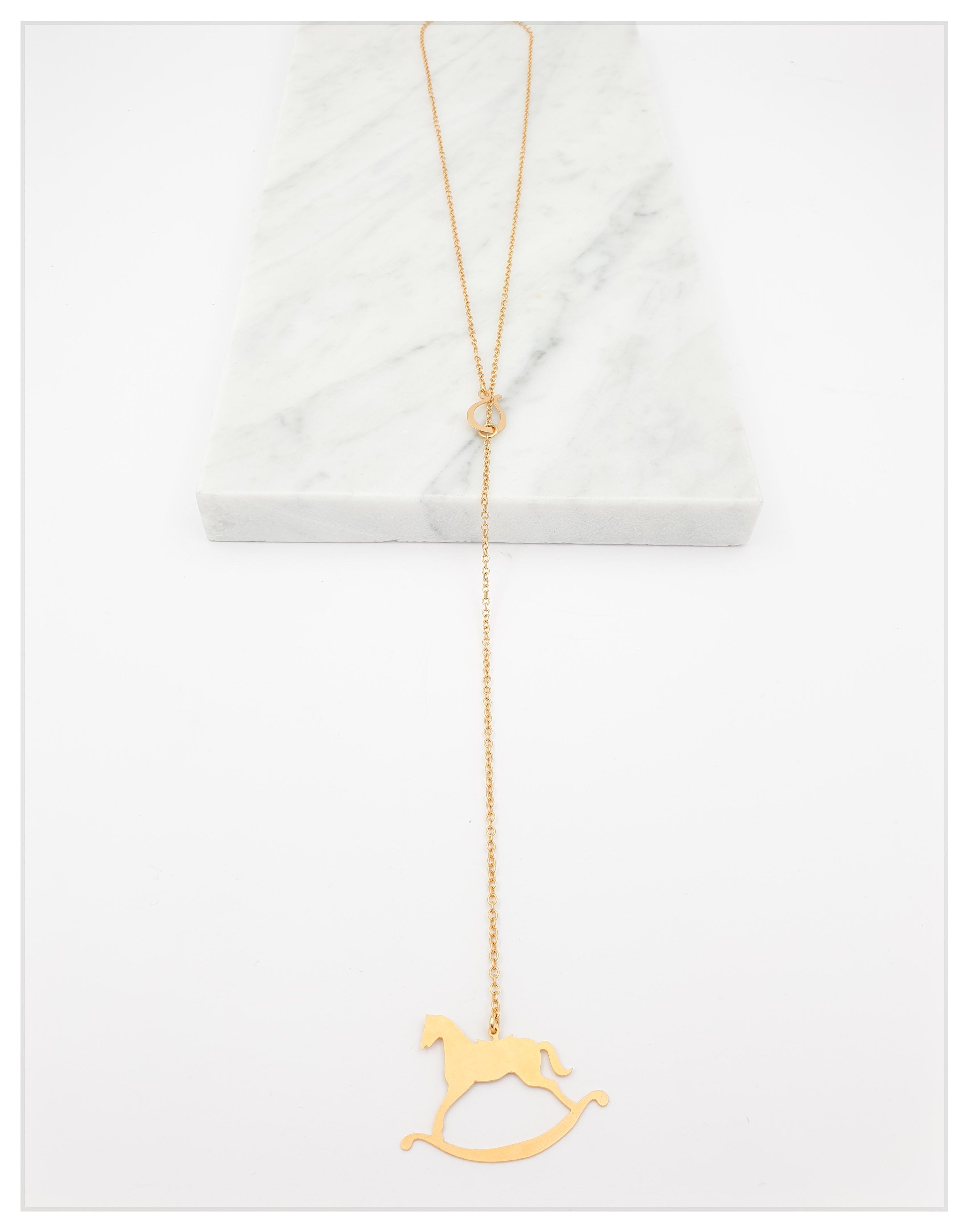 שרשרת סוס נדנדה זהב