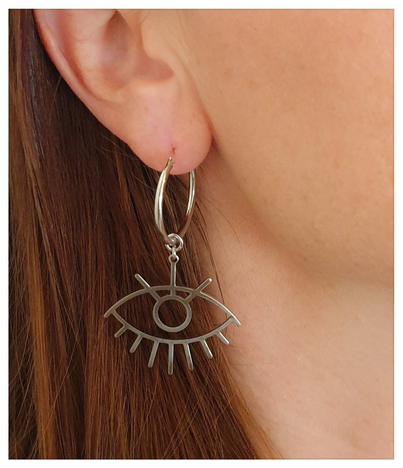 עגילי חישוק עין פקוחה