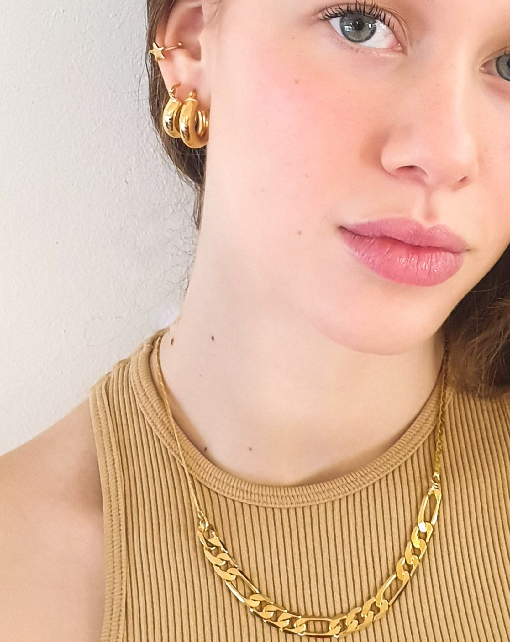 עגילי חישוק נפח קליק קטנים כסף