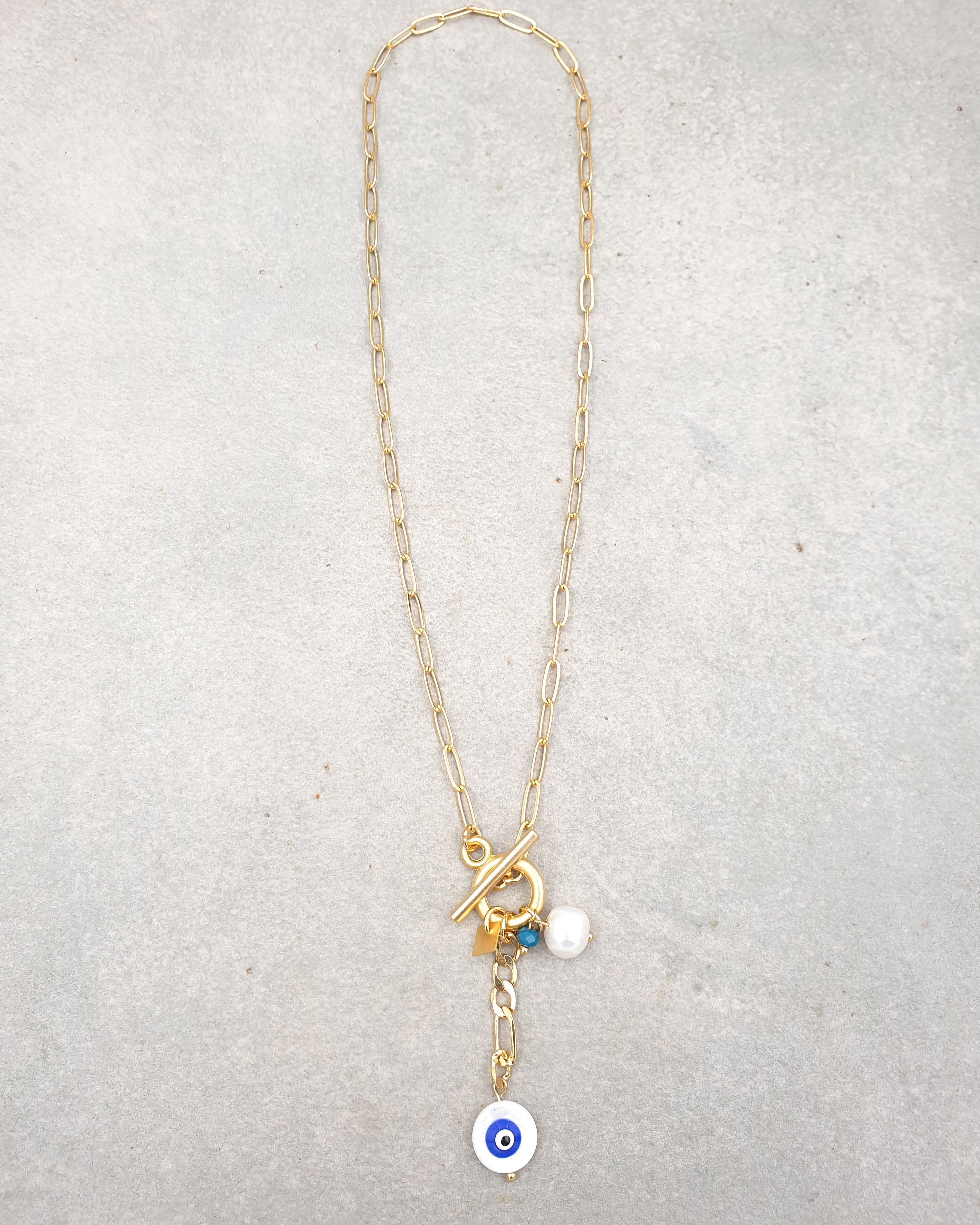 שרשרת מלבנית  תליונים זהב