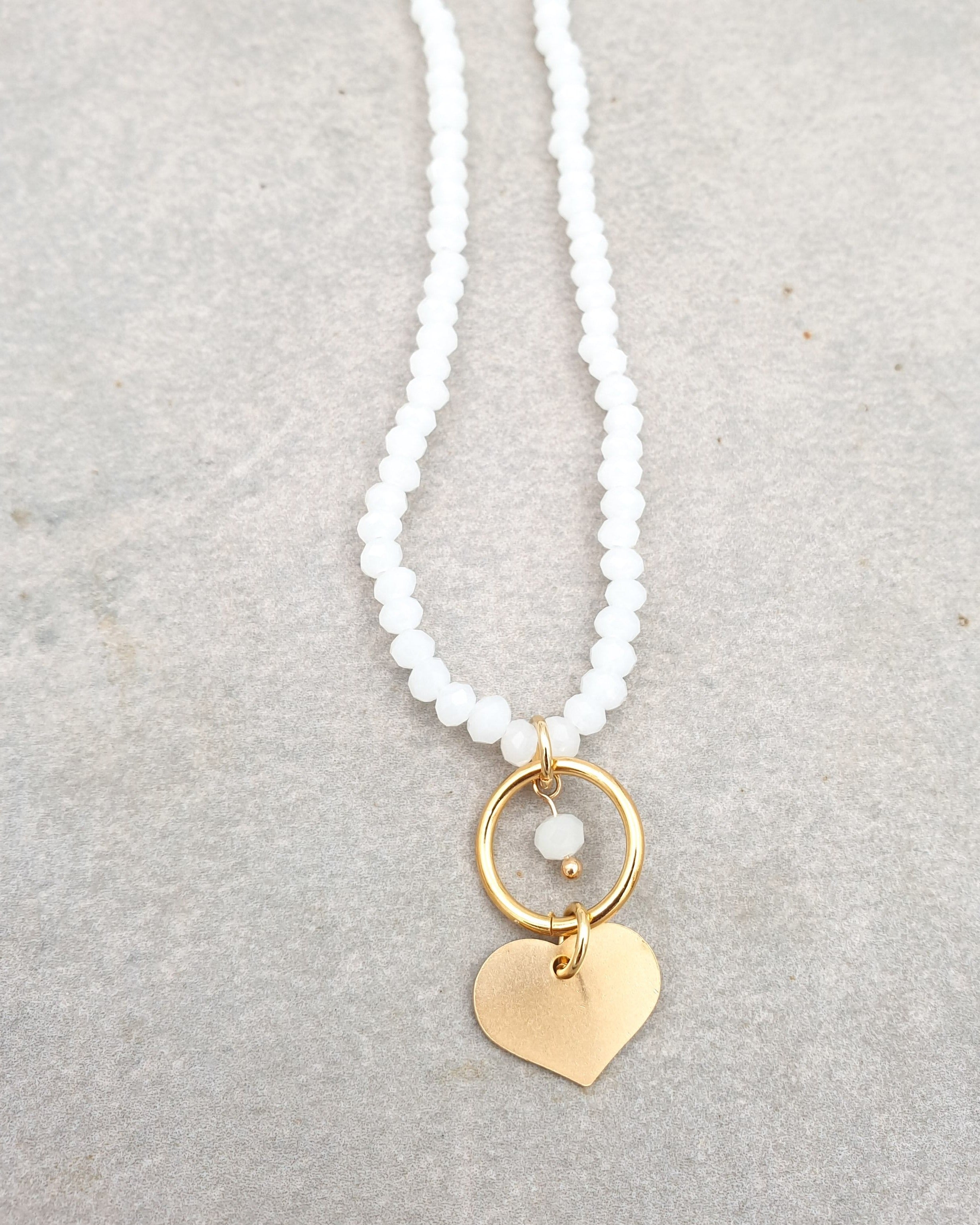 שרשרת קריסטלים לב