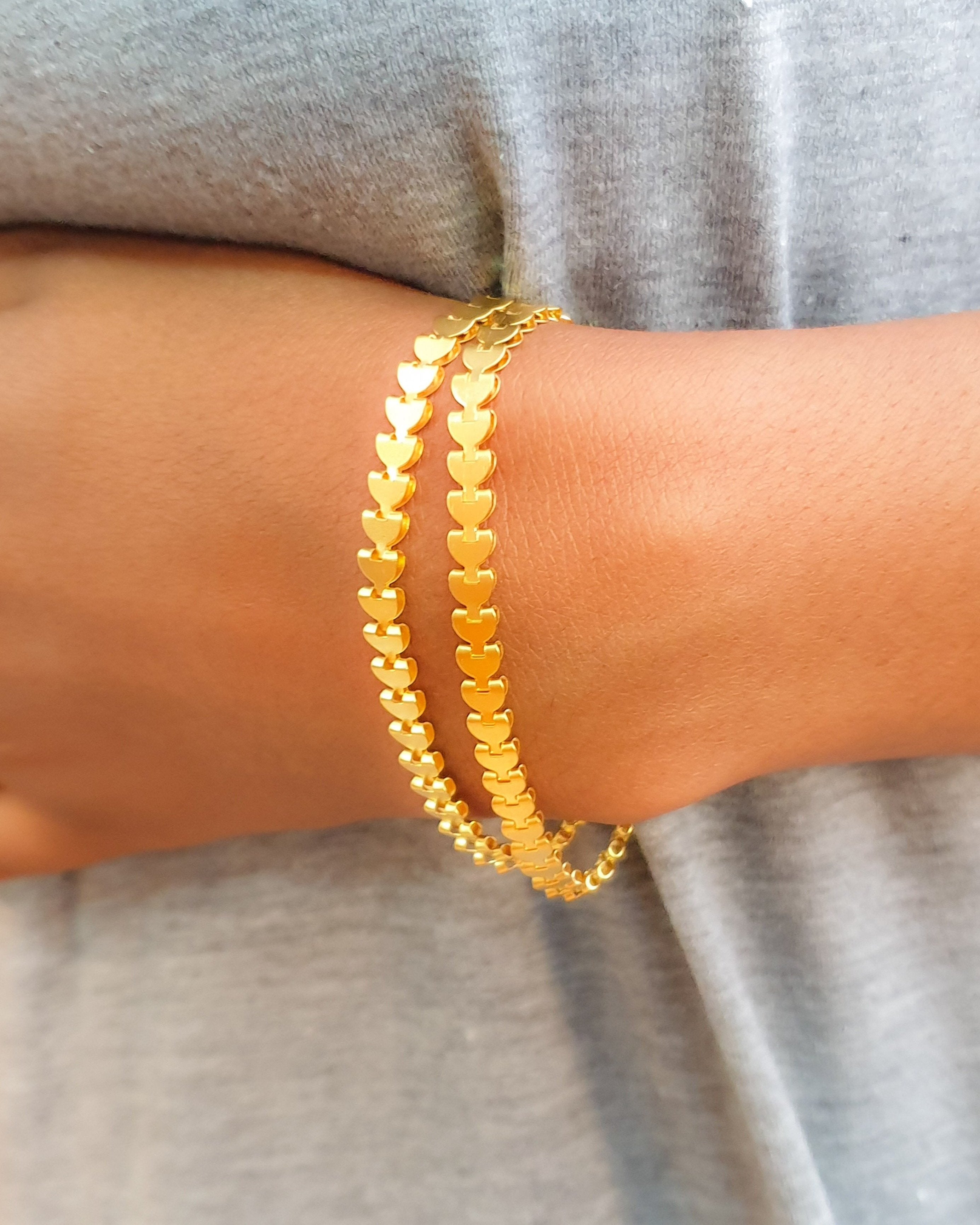 צמיד שורות לבבות