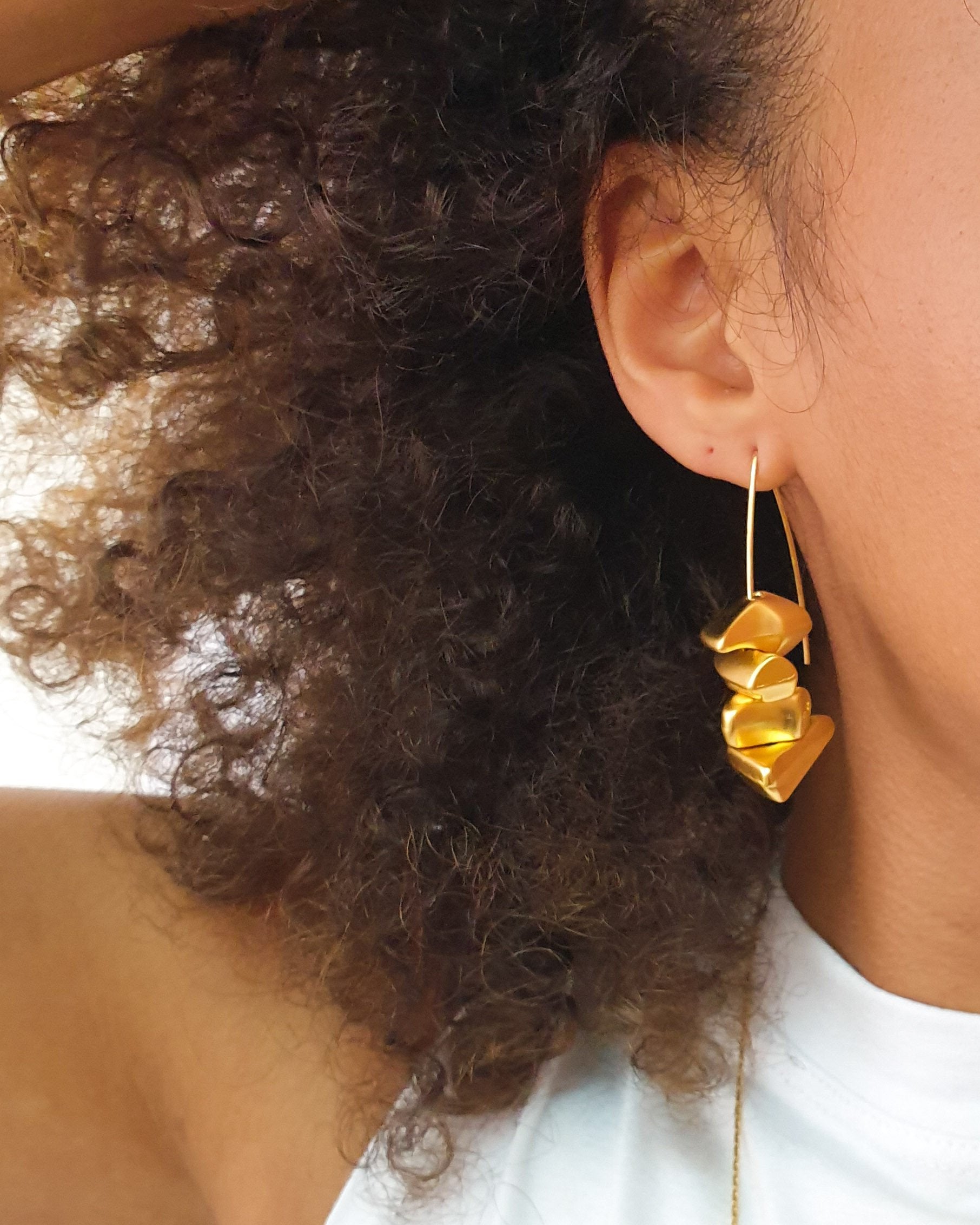 עגילי פלחים פראי מאונך כסוף