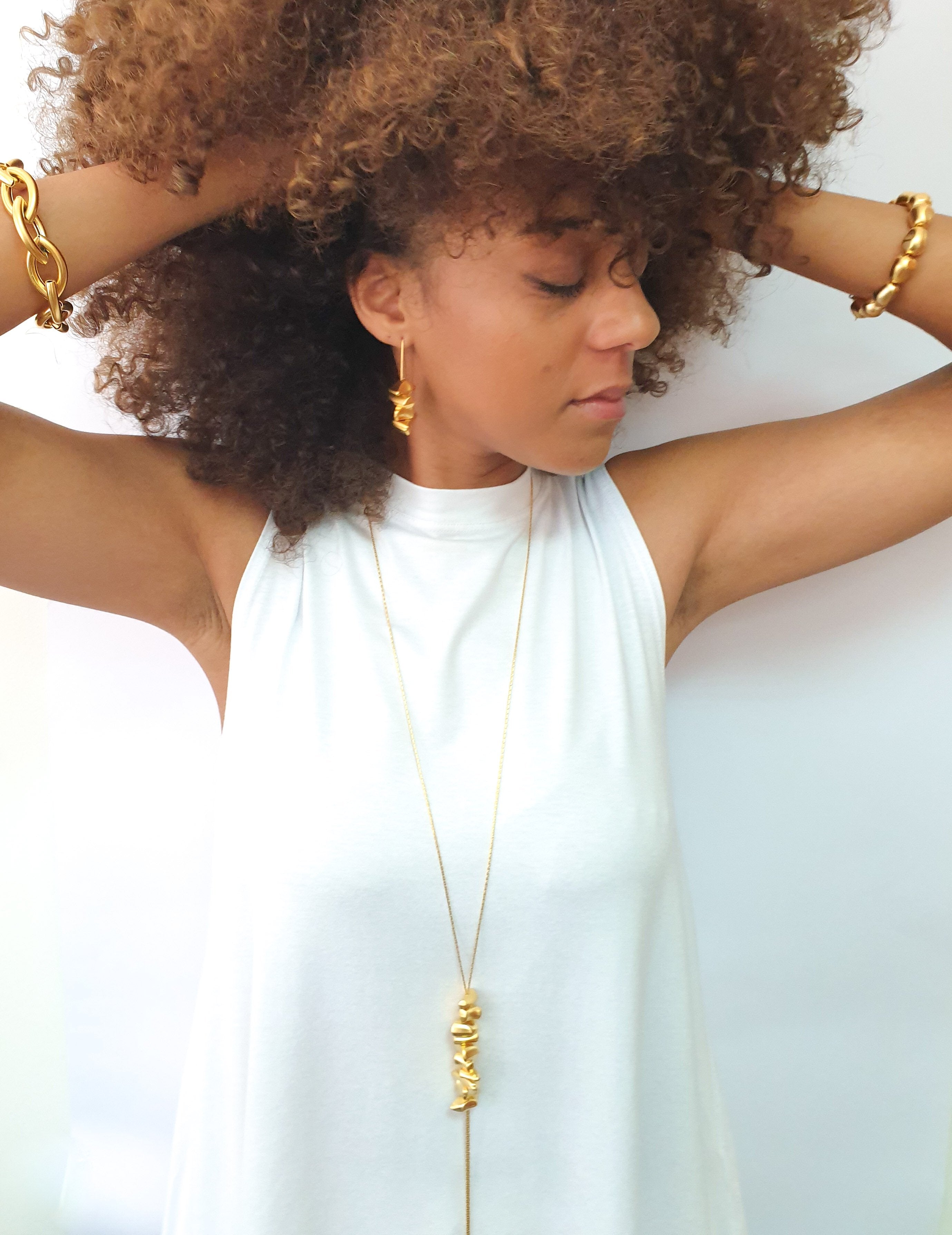 עגילי פלחים פראי מאונך כסוף