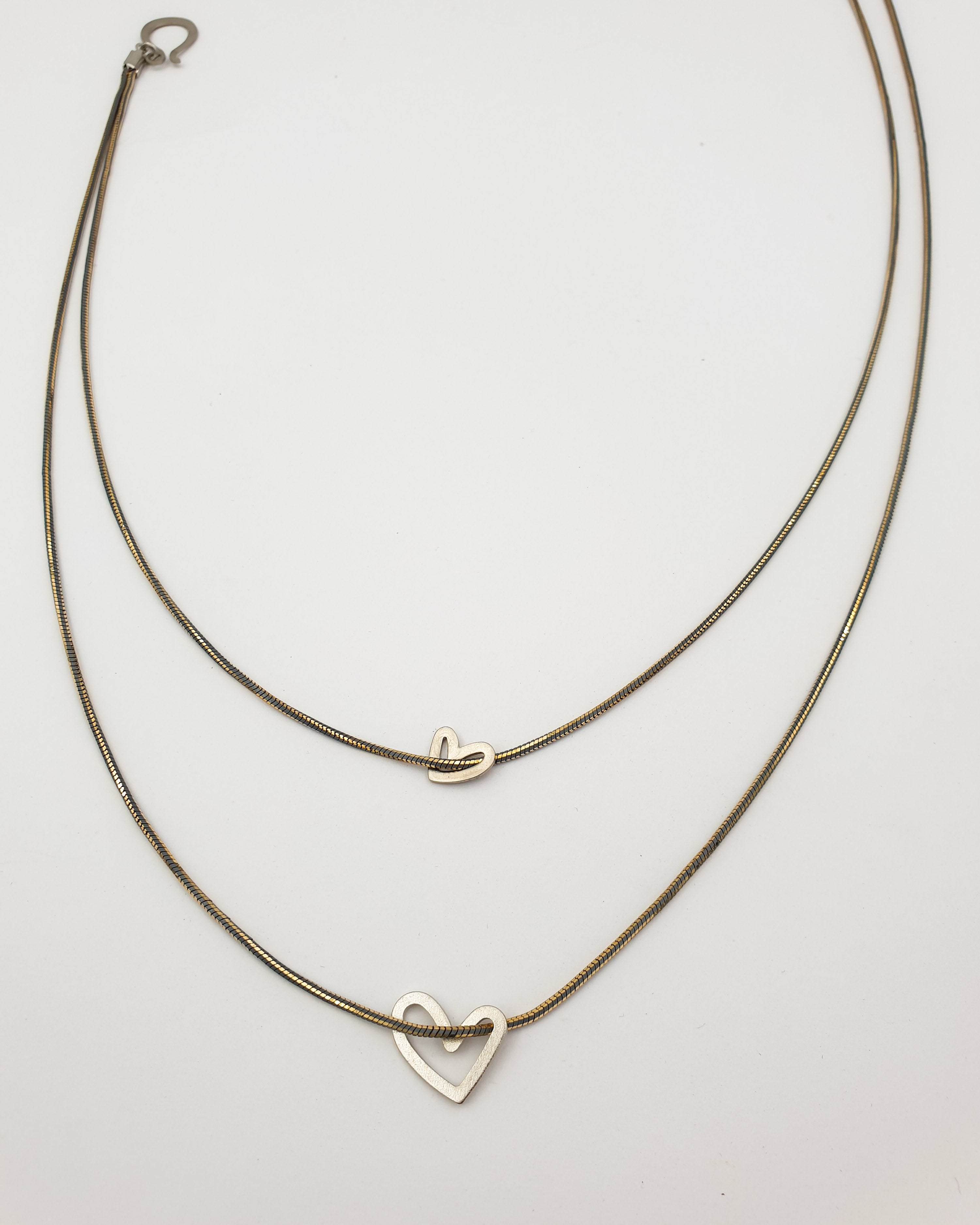 שרשרת דאבל לבבות חלולים