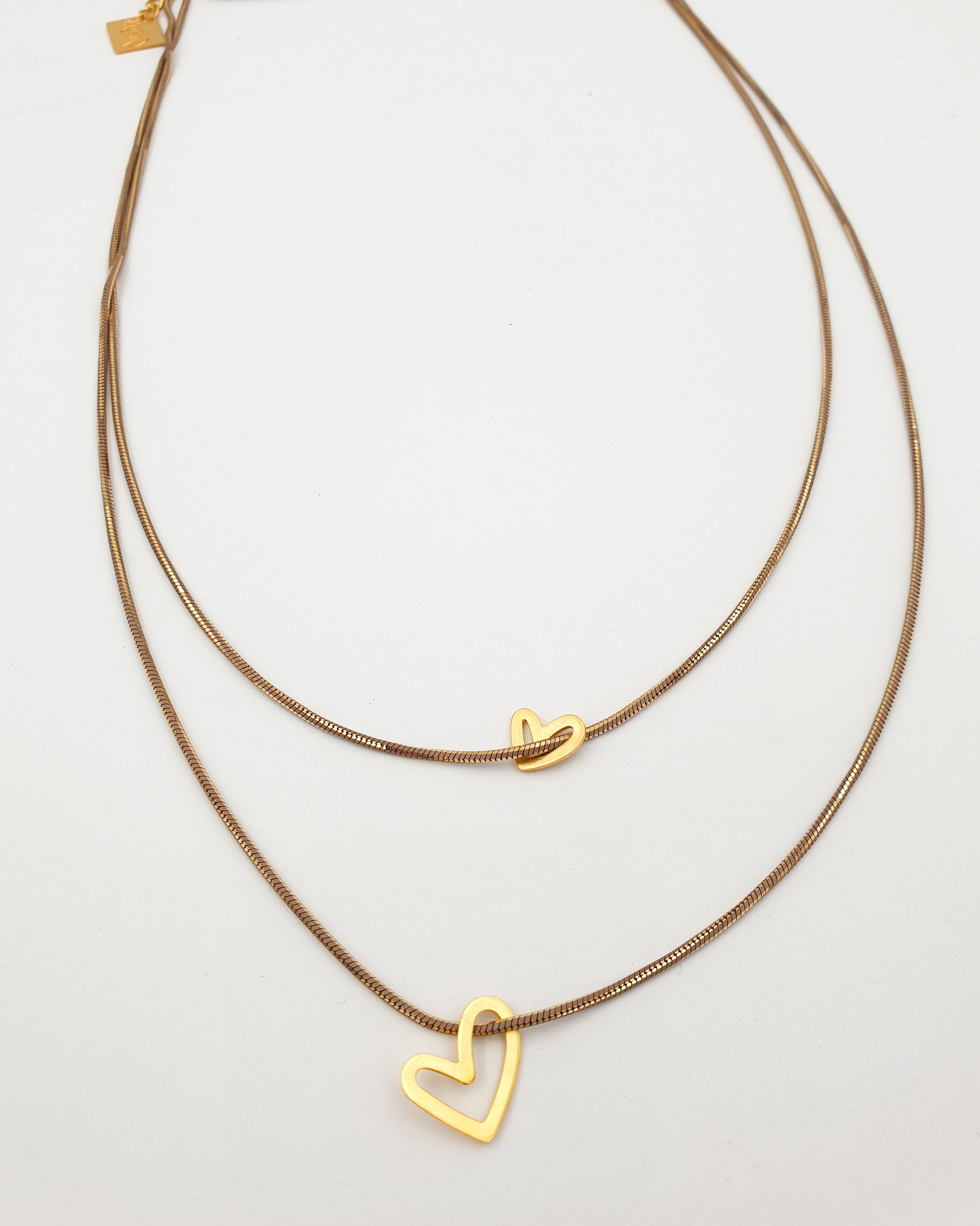 שרשרת דאבל לבבות חלולים